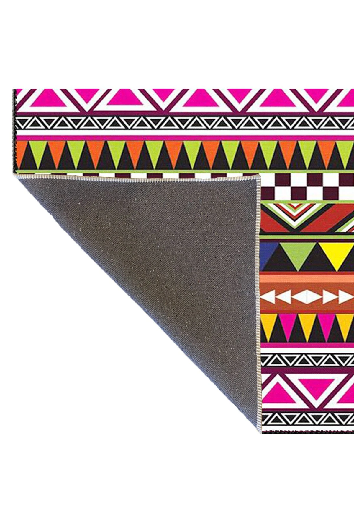 Pembe Renklerde Geometrik Desenli Modern Dekoratif Halı 4386