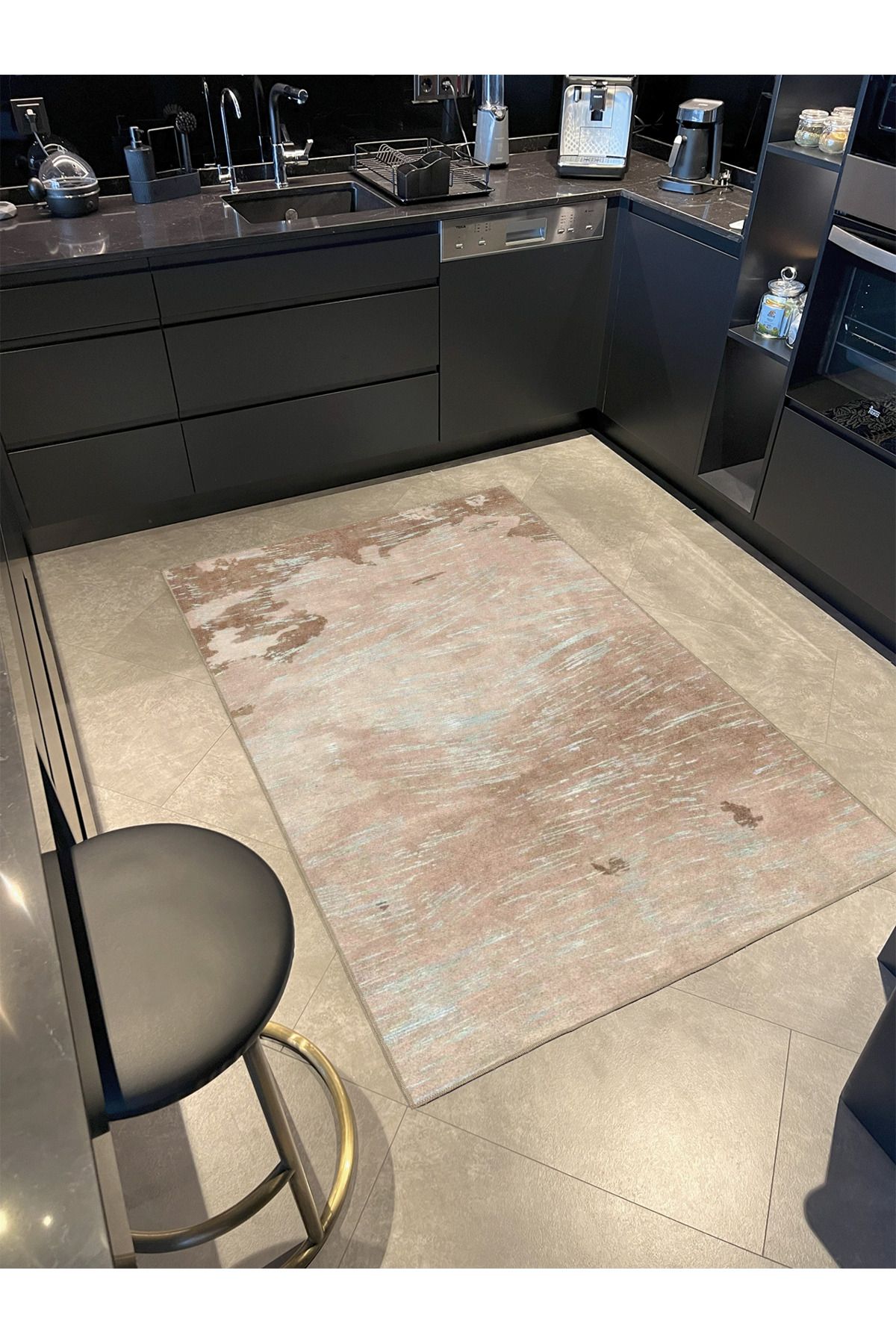 Kahverengi Pastel Desenli Dekoratif Halı miravip888