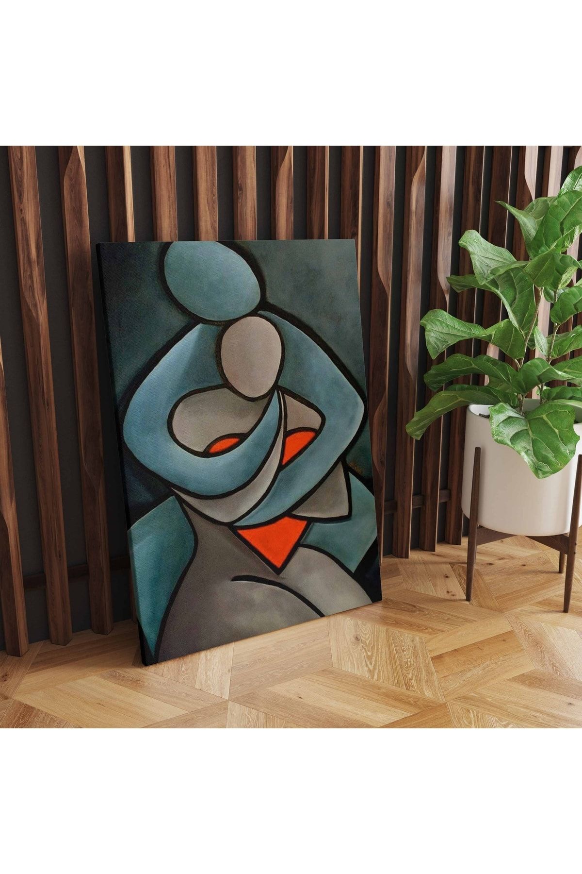 Kanvas Tablo Sevgi Ve Aşk Temalı Mavi Turuncu Gri 57