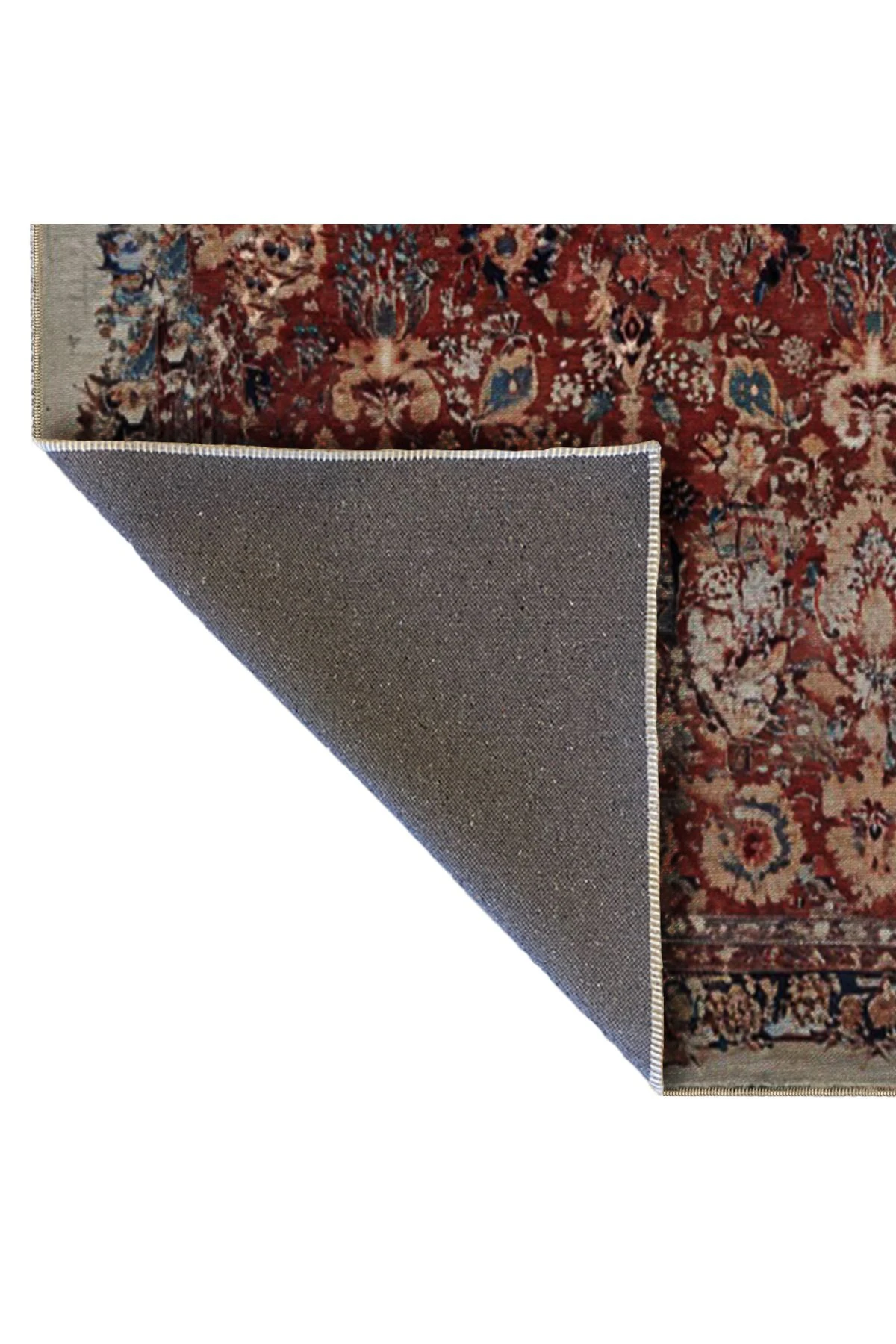 Bordo Bej Temalı Soyut Geleneksel Motif Desenli Vintage Dekoratif Halı 5125