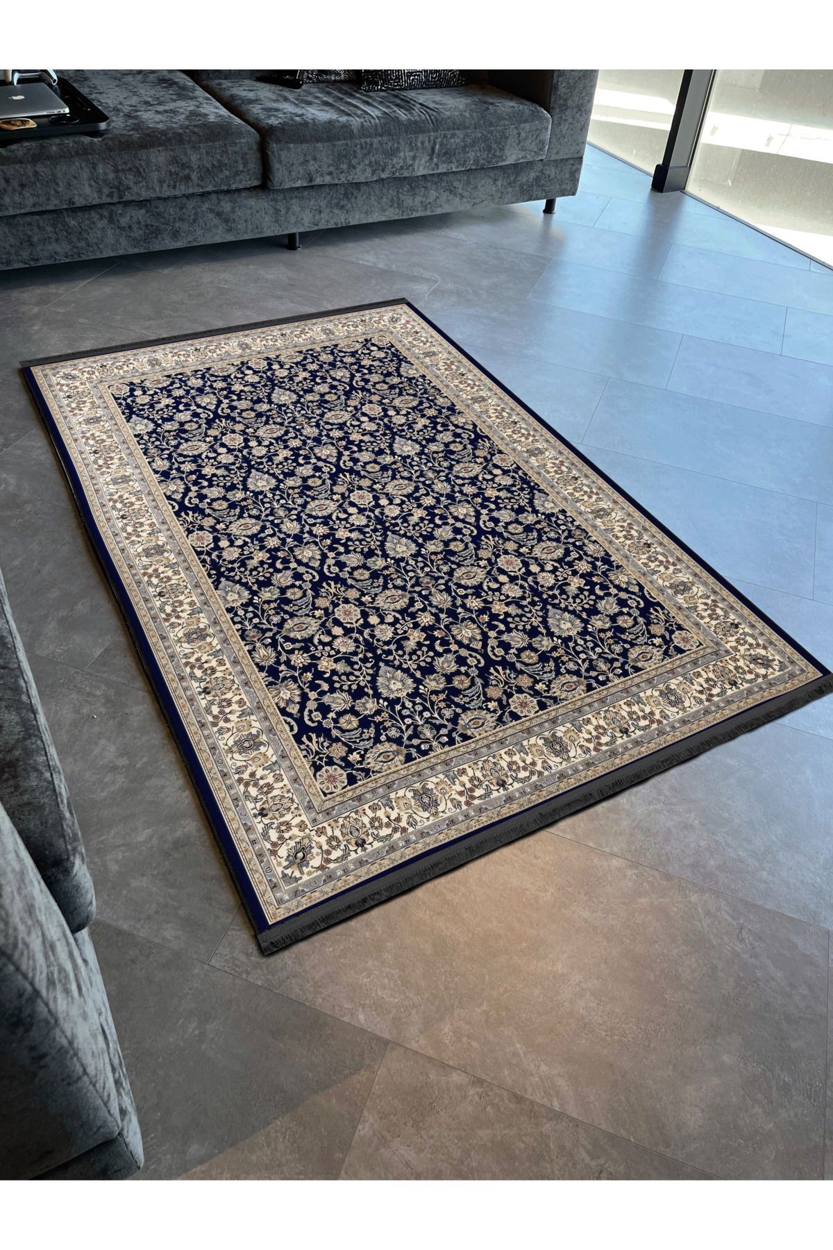 Çok Renkli Etnik Motif ve Çiçek Desenli Kreatif Vintage Dekoratif Halı 2534