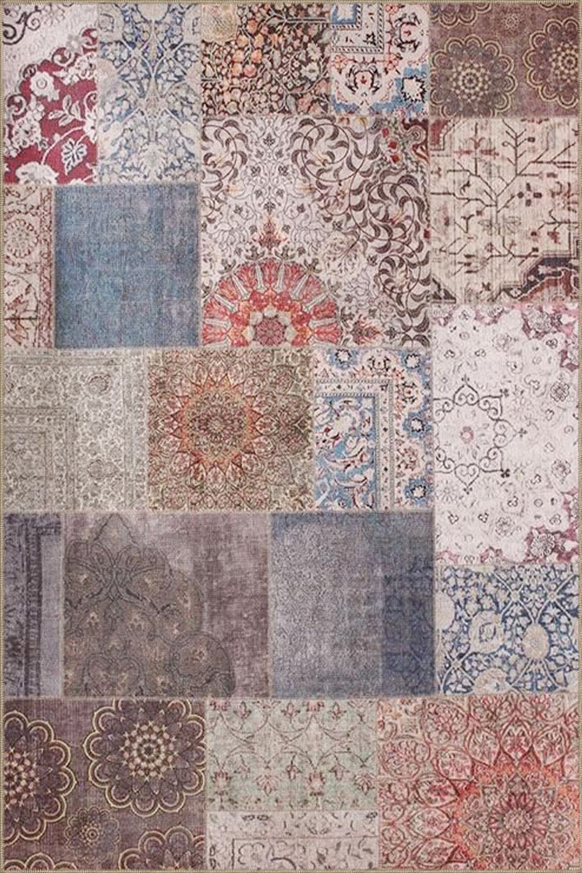 Gri Çiçekli Floral Etnik Desenli Dokuma Taban miravip676