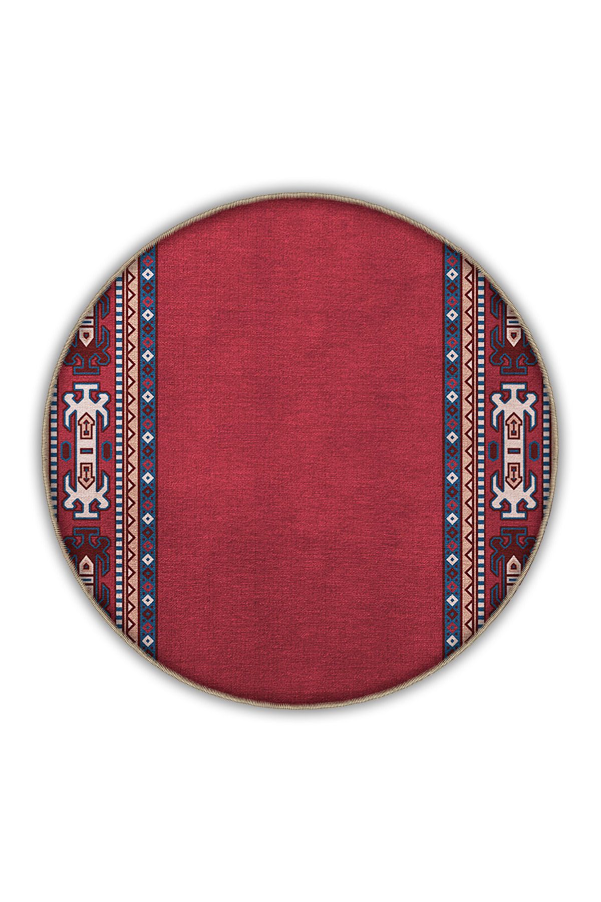Bordo Temalı Geleneksel Motif Etnik Desenli Vintage Dekoratif Halı 3322