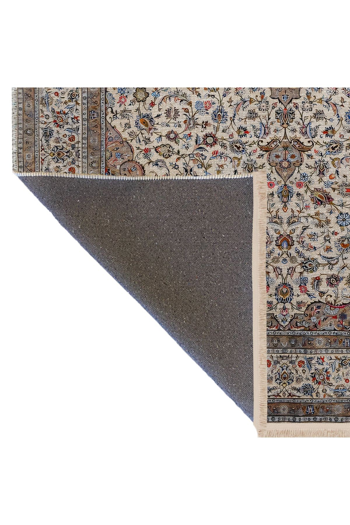Açık Ton Bej Temalı Geleneksel Motif Etnik Desenli Kreatif Vintage Dekoratif Halı 2575