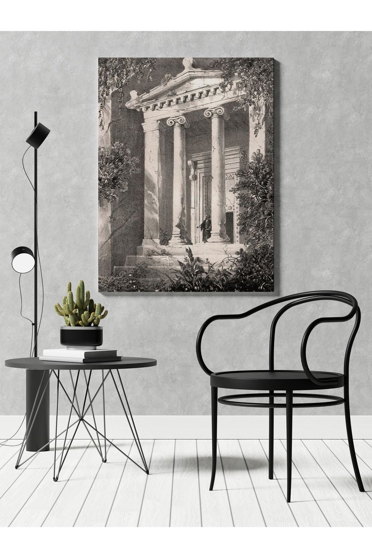 Kanvas Tablo Eski Bina Desenli Temalı Tablo