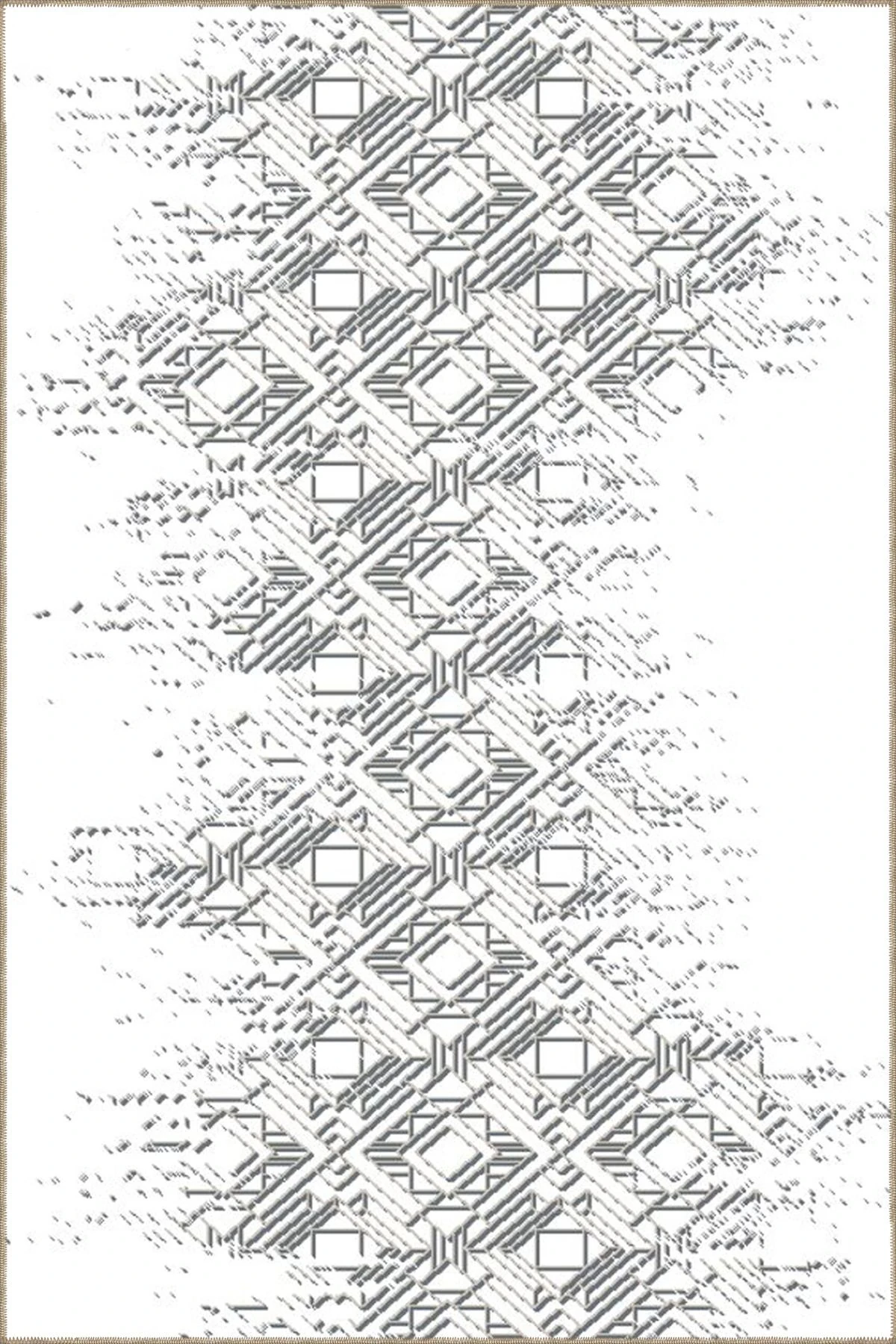 Beyaz Soft Baklavalı Halı ve Yıkanabilir Halı miravip9705