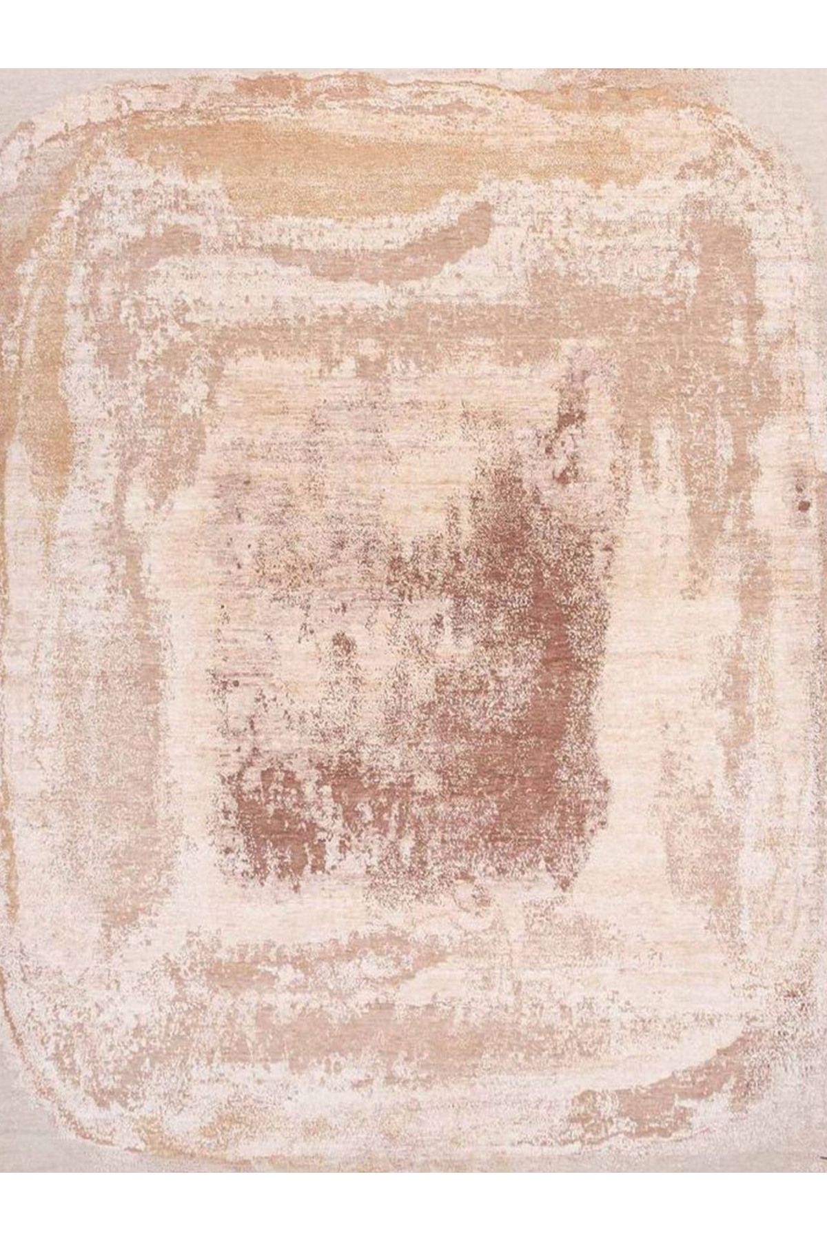 Güney Koleksiyonu Bej Temalı Soyut Klasik Desenli Kreatif Modern Dekoratif Halı 38