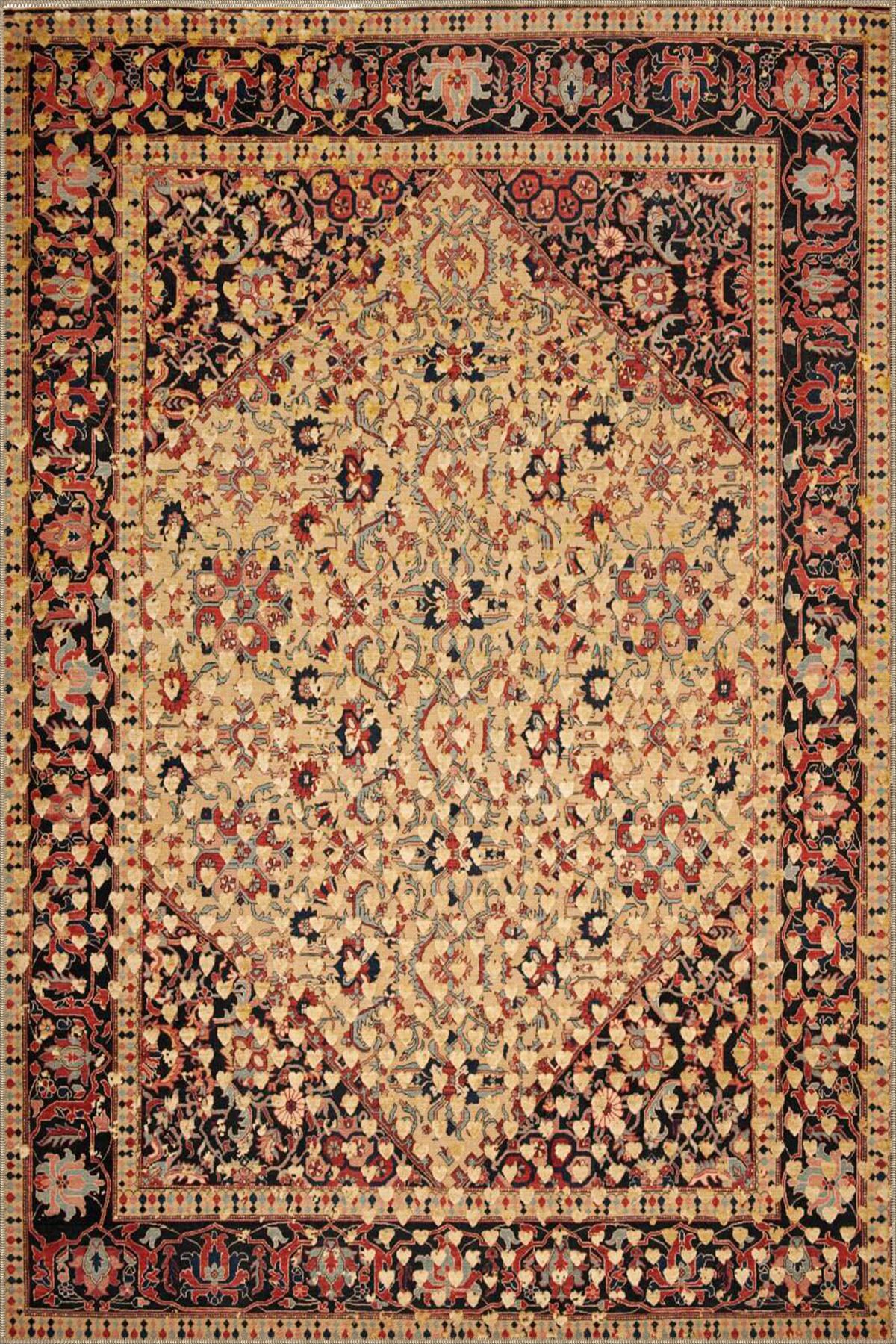 Kahverengi Geometrik Desenli Dokuma Taban miravip697