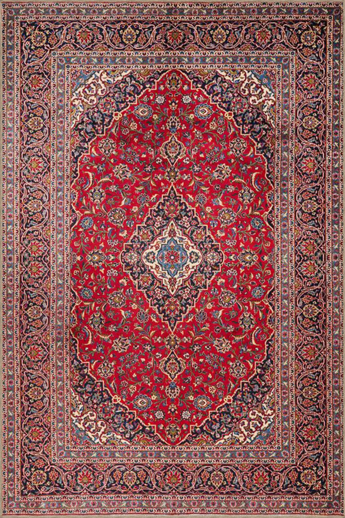 Gelenksel Kırmızı Modern Dekoratif Halı 4473