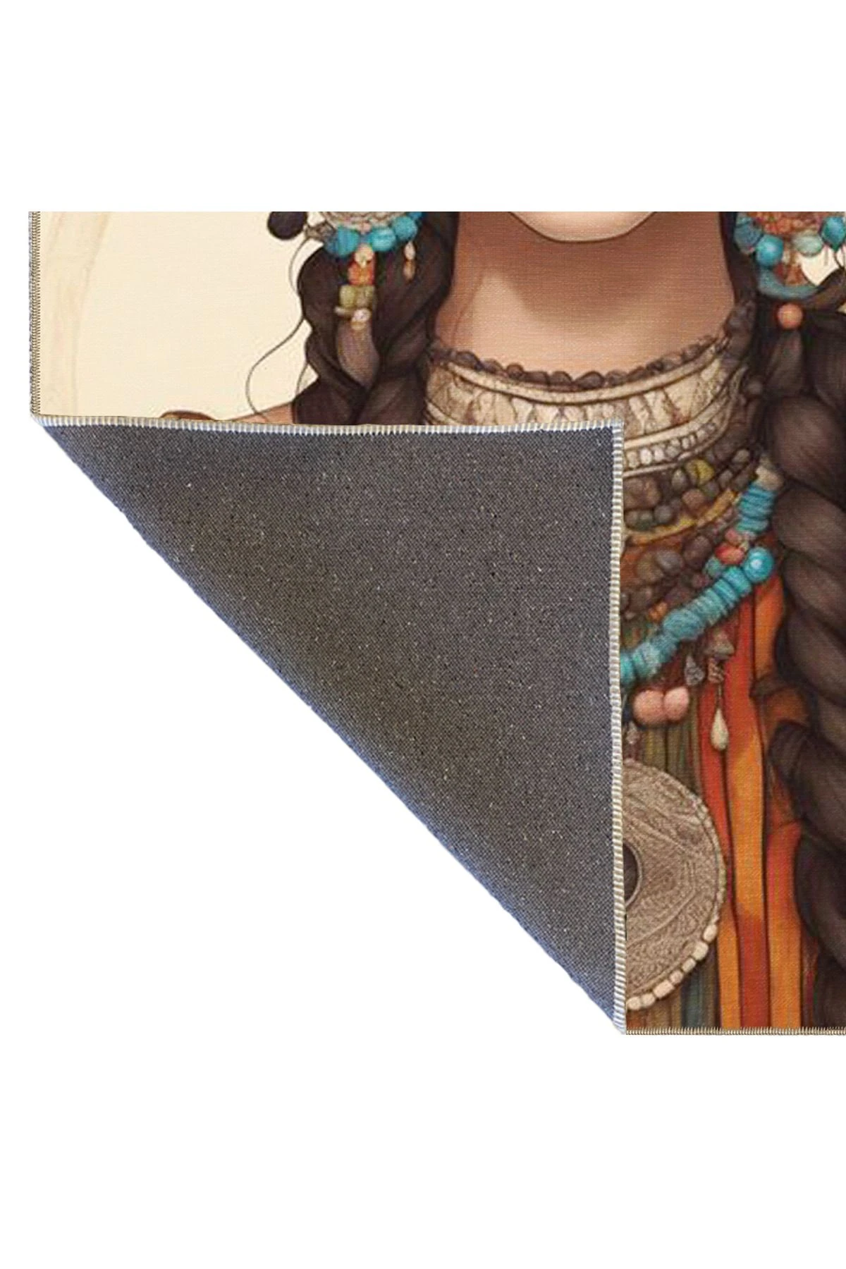 Kahverengi Kız Desenli DokumaTaban miravip769