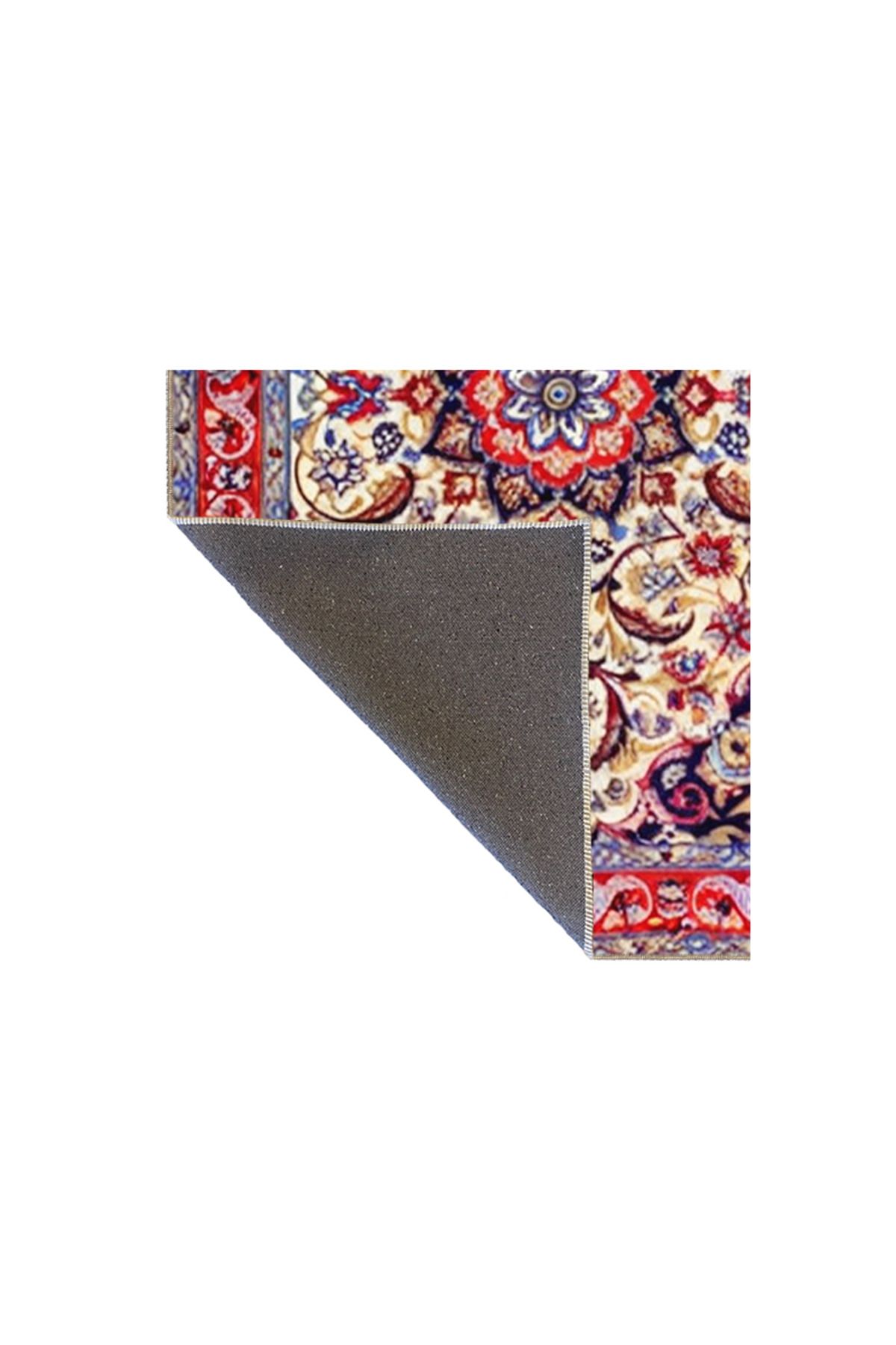 Paris Koleksiyonu Çok Renkli Etnik Motifler Geleneksel Desenli Vintage Dekoratif Halı 89