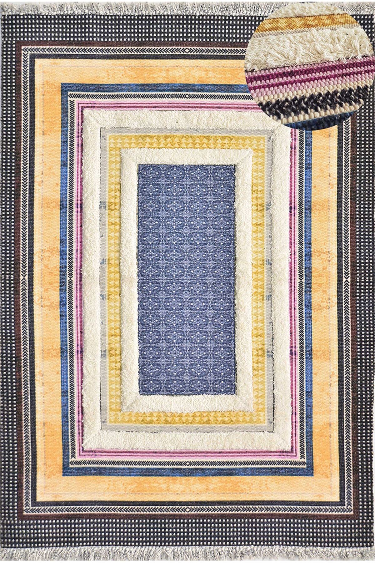 Rustik Kilim - Rustik Navy 4000