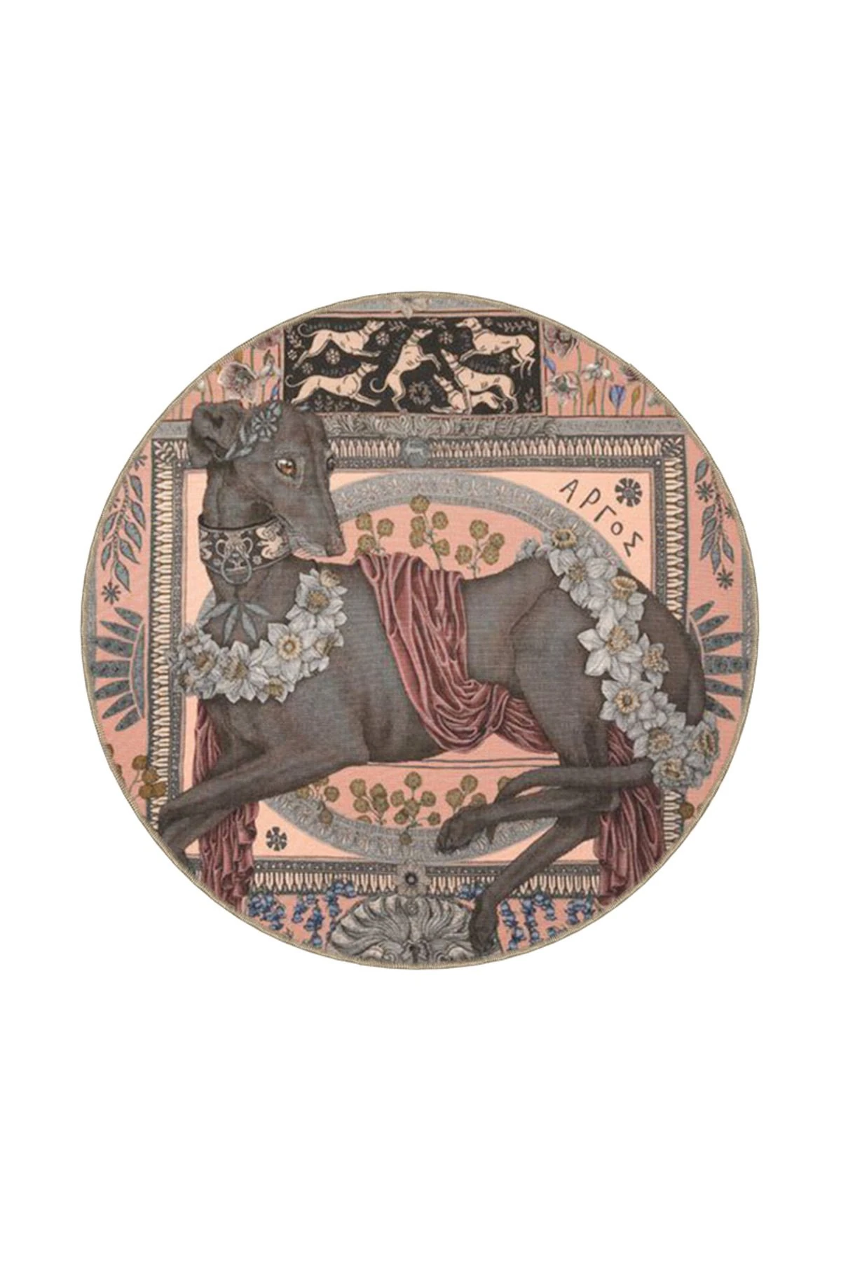 Köpek Hayvan Renkli Desenli Dokuma Taban miravip710