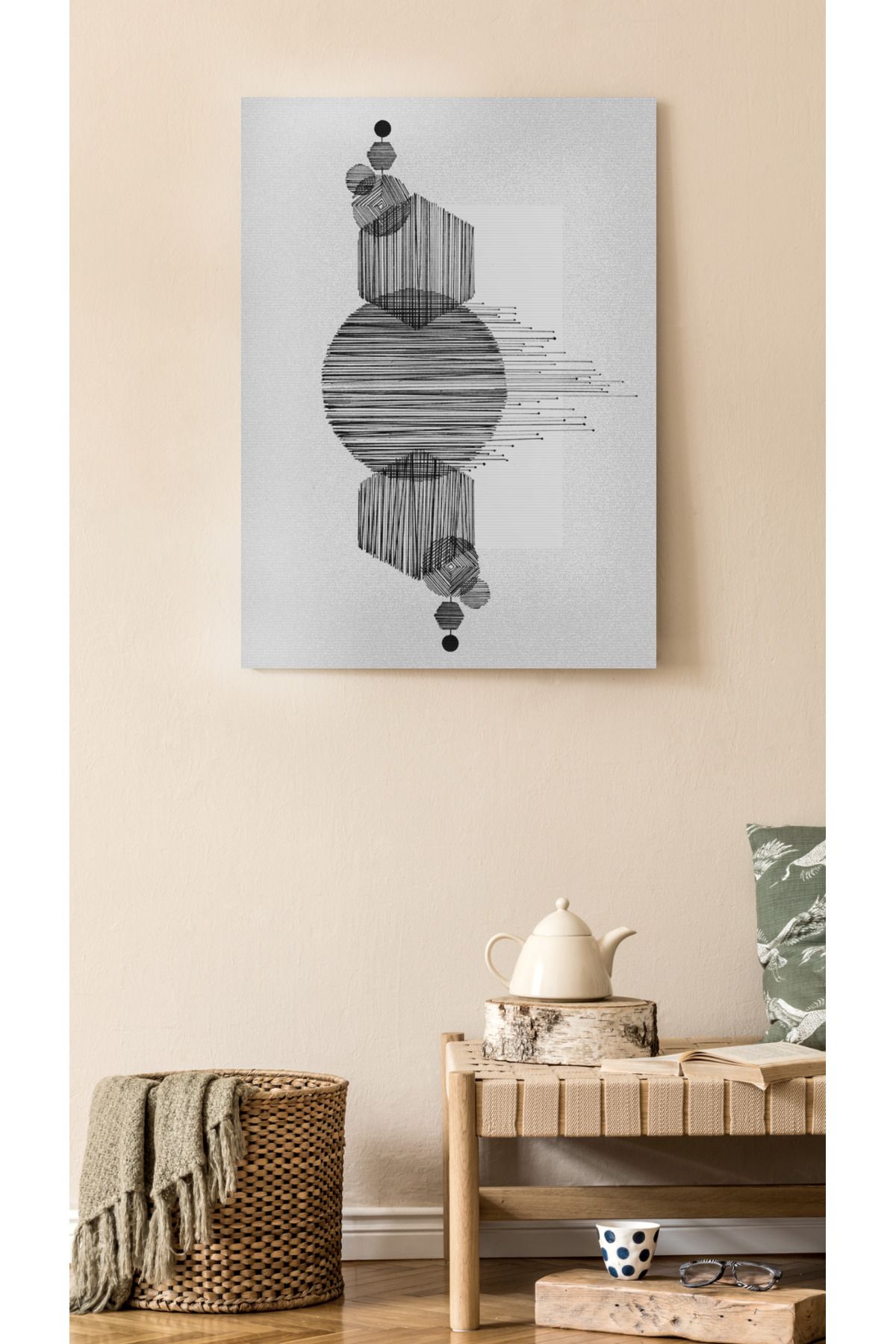 Kanvas Tablo Soyut Çizgili Temalı Desenli Temalı Tablo