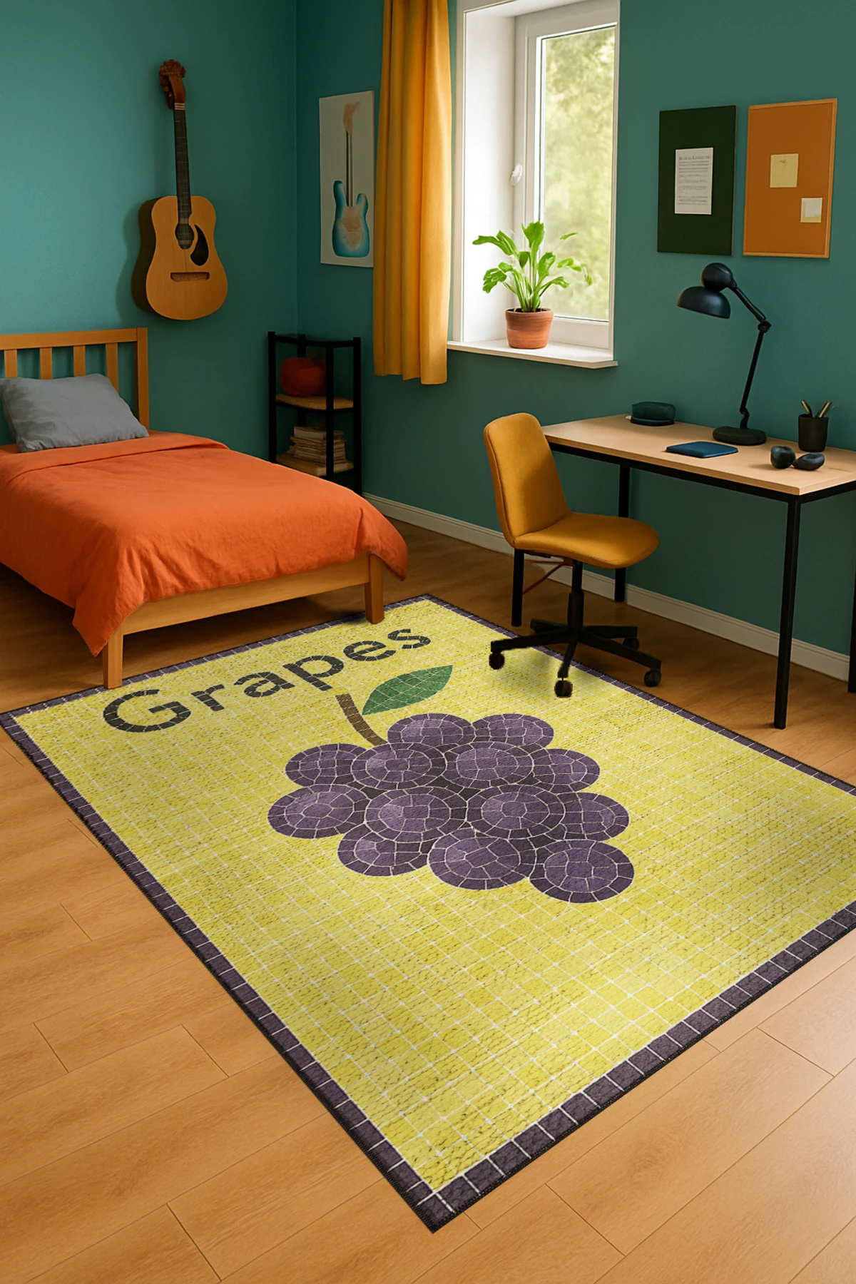 MOSSO AVOCADO Yazılı Desen Dokuma Taban Vintage Dekoratif Halımosso998