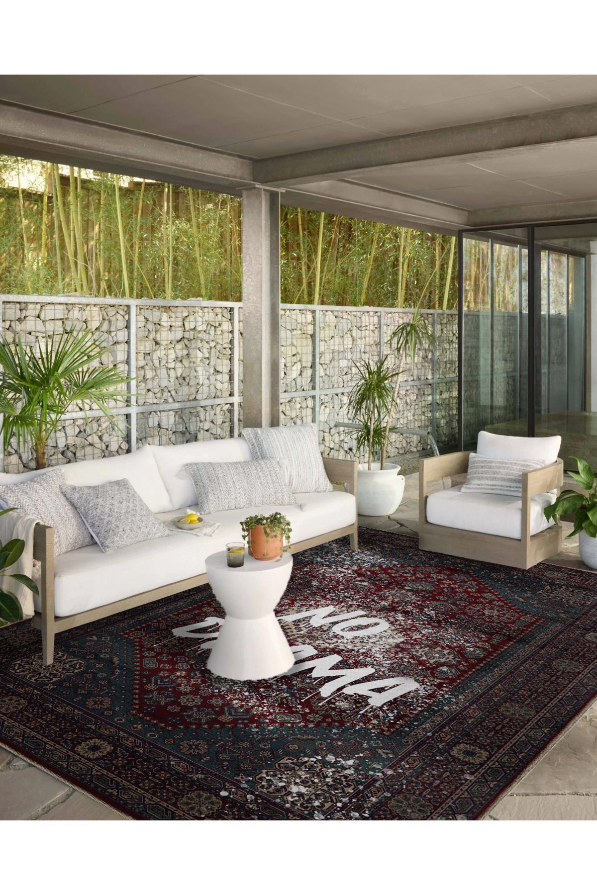 Written Koleksiyonu No Drama Yazılı Desenli Kreatif Modern Dekoratif Halı 01