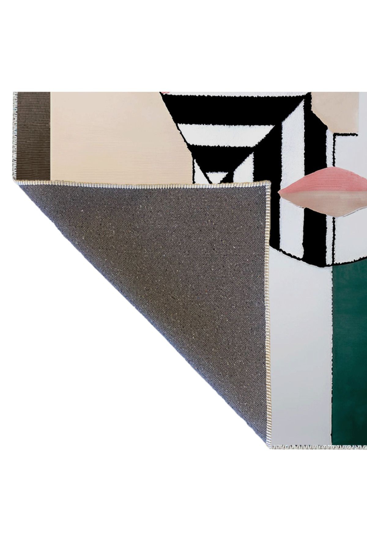 Çok Renkli Geometrik Bölme Soyut Desenli Modern Dekoratif Halı 1670