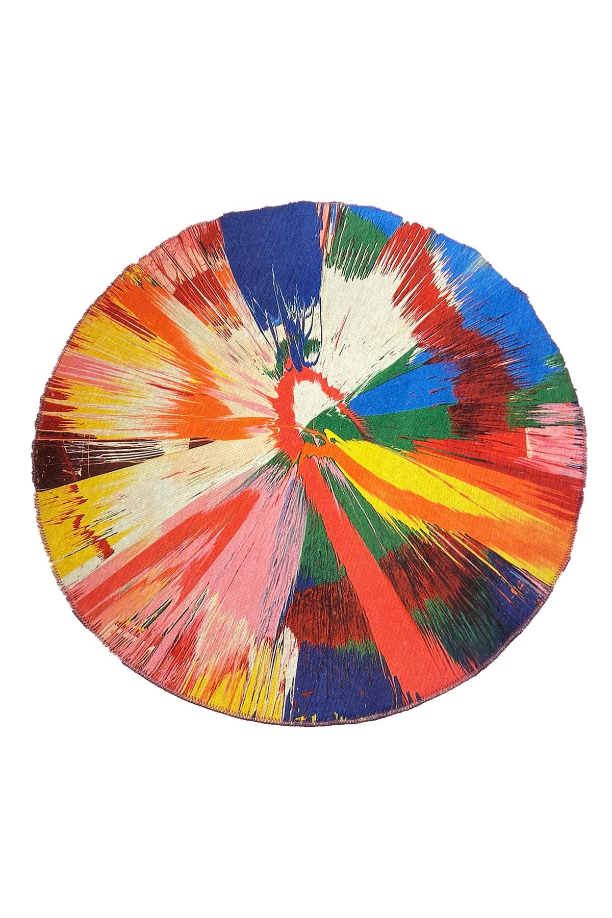 Mira Soyut Desen Çok Renkli Dekoratif Kaymaz Taban Çap Yıkanabilir Halı 819