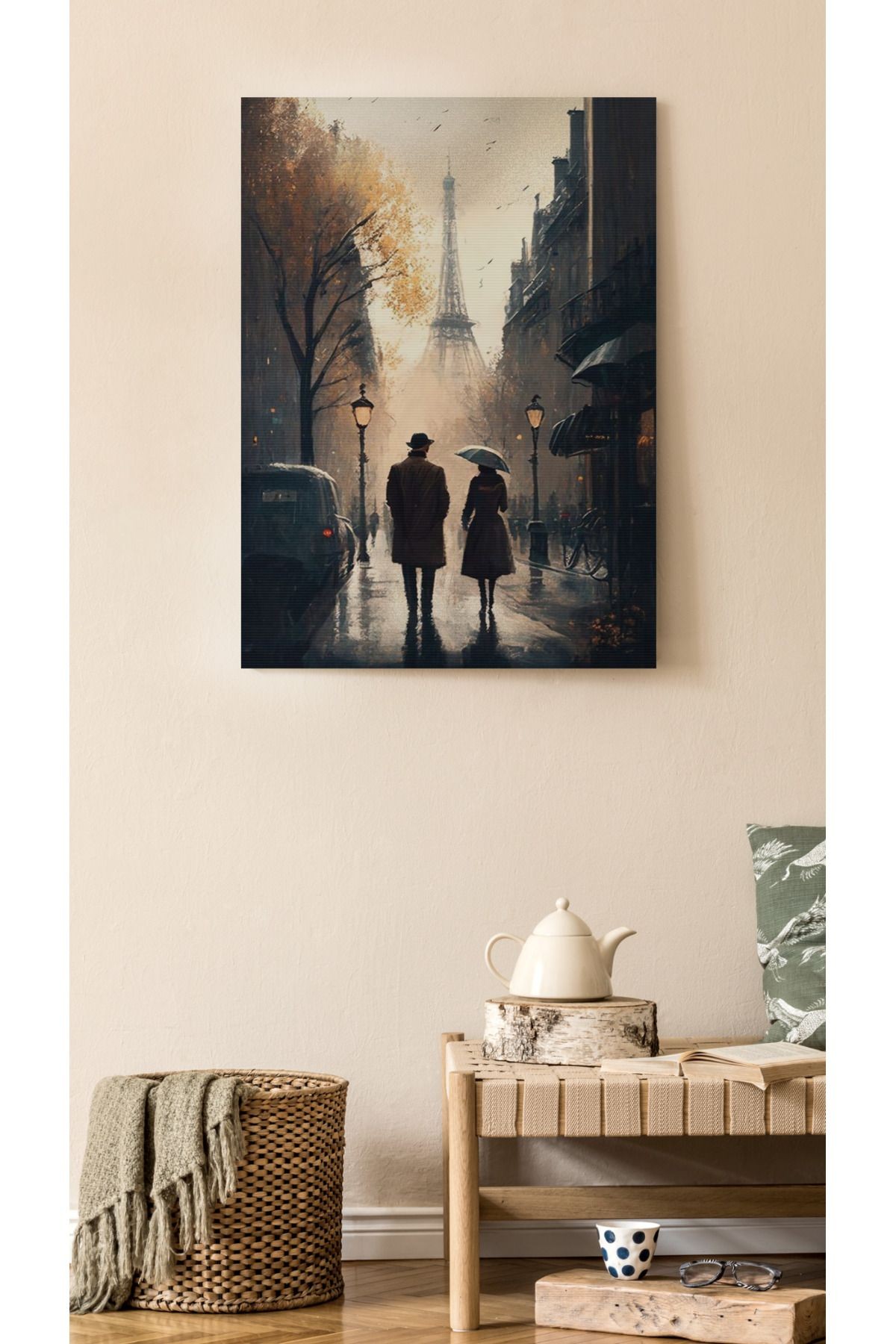 Kanvas Tablo Eyfel Kulesi Desenli Temalı Tablo