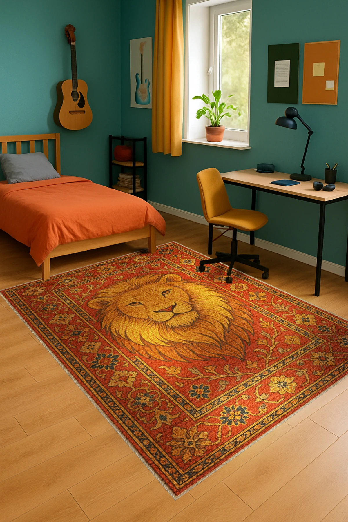 MOSSO Geleneksel Motif Şeritli Desen Dokuma Taban Vintage Dekoratif Halımosso979