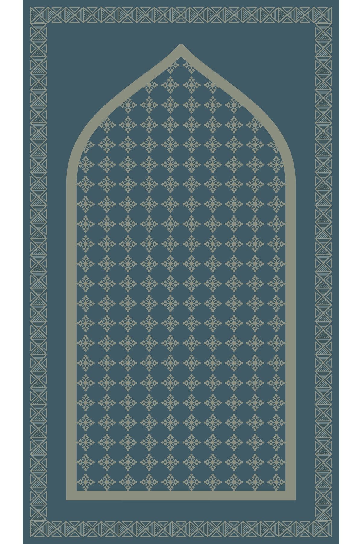 Kapalı Mavi Geometrik Seccade 70x120