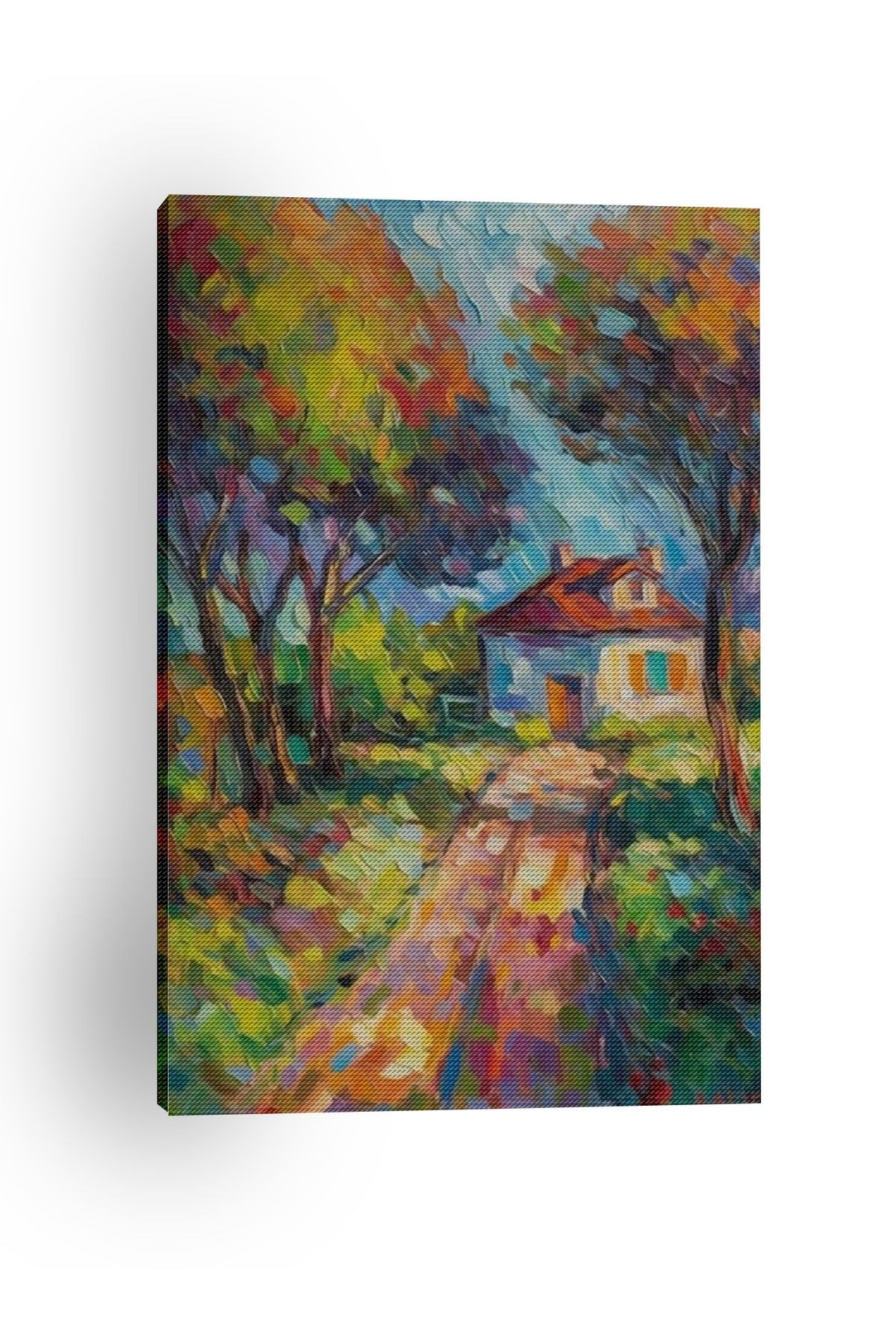 Kanvas Tablo Ev Temalı Orman Doğa Çiçek Desenli Modern Tablo