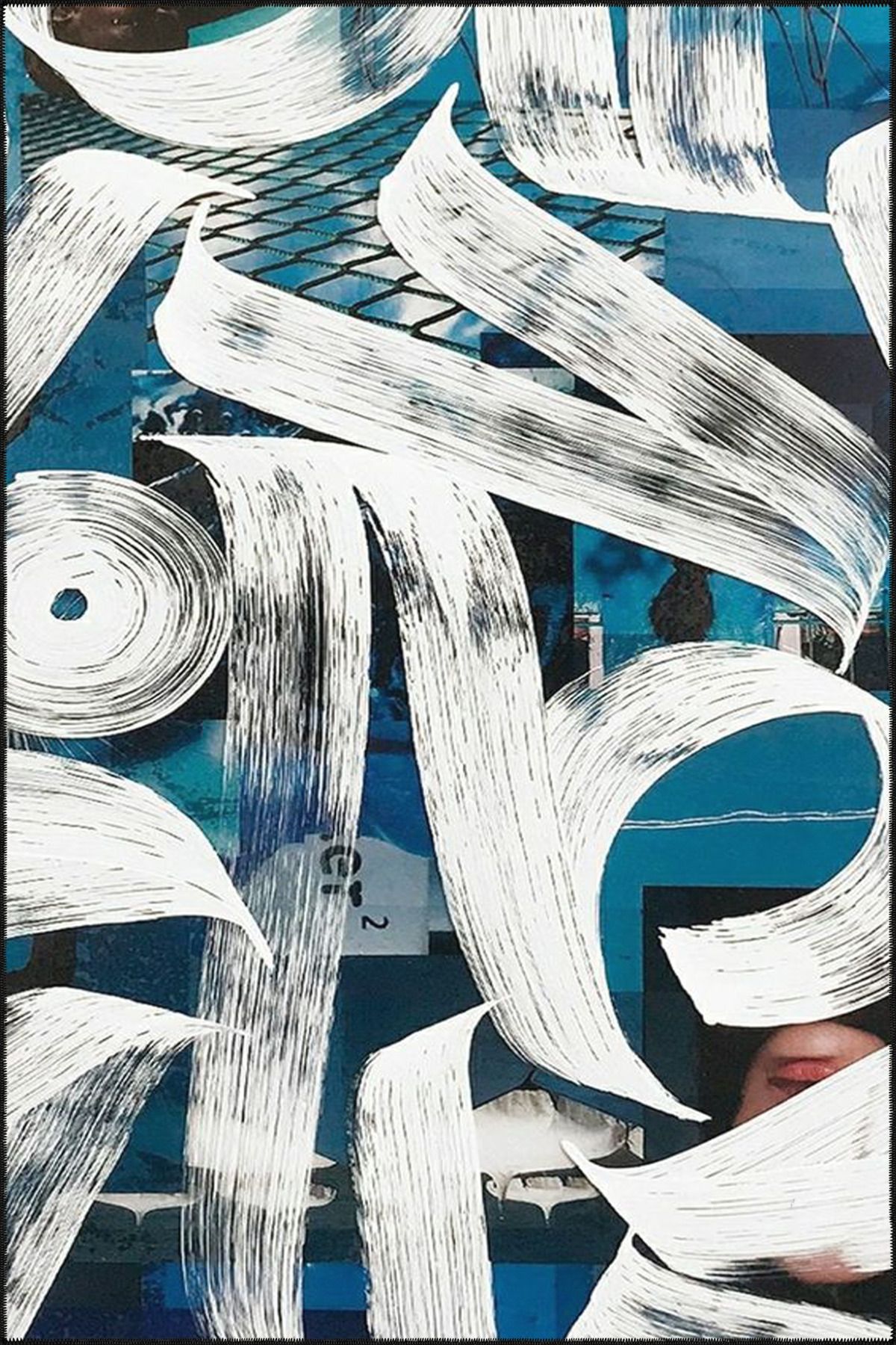 Mavi Krem Temalı Desenli Modern Dekoratif Halı ve Yıkanabilir Halı miravip9585