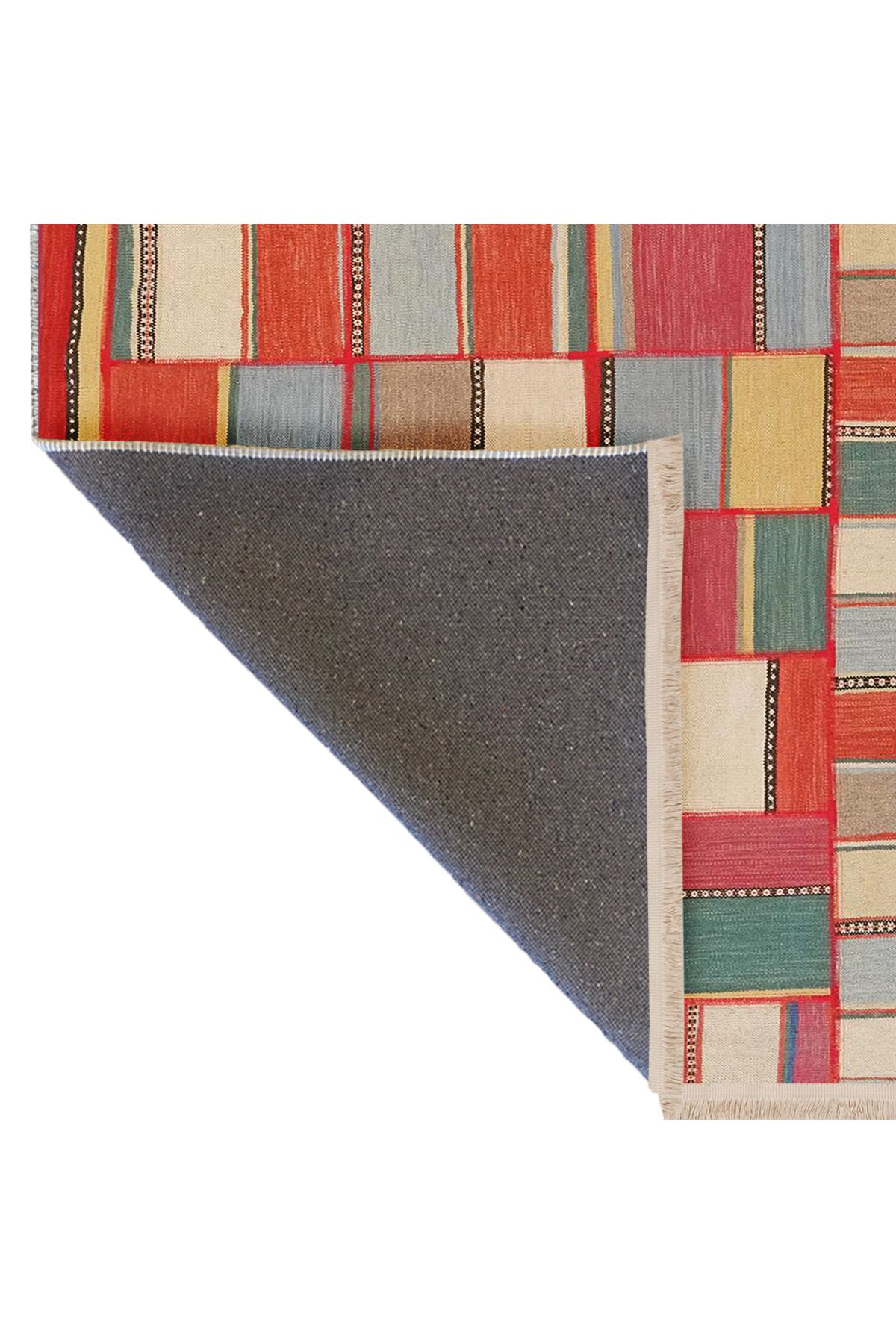 Güney Koleksiyonu Çok Renkli Geometrik Desenli Kreatif Modern Dekoratif Halı 31