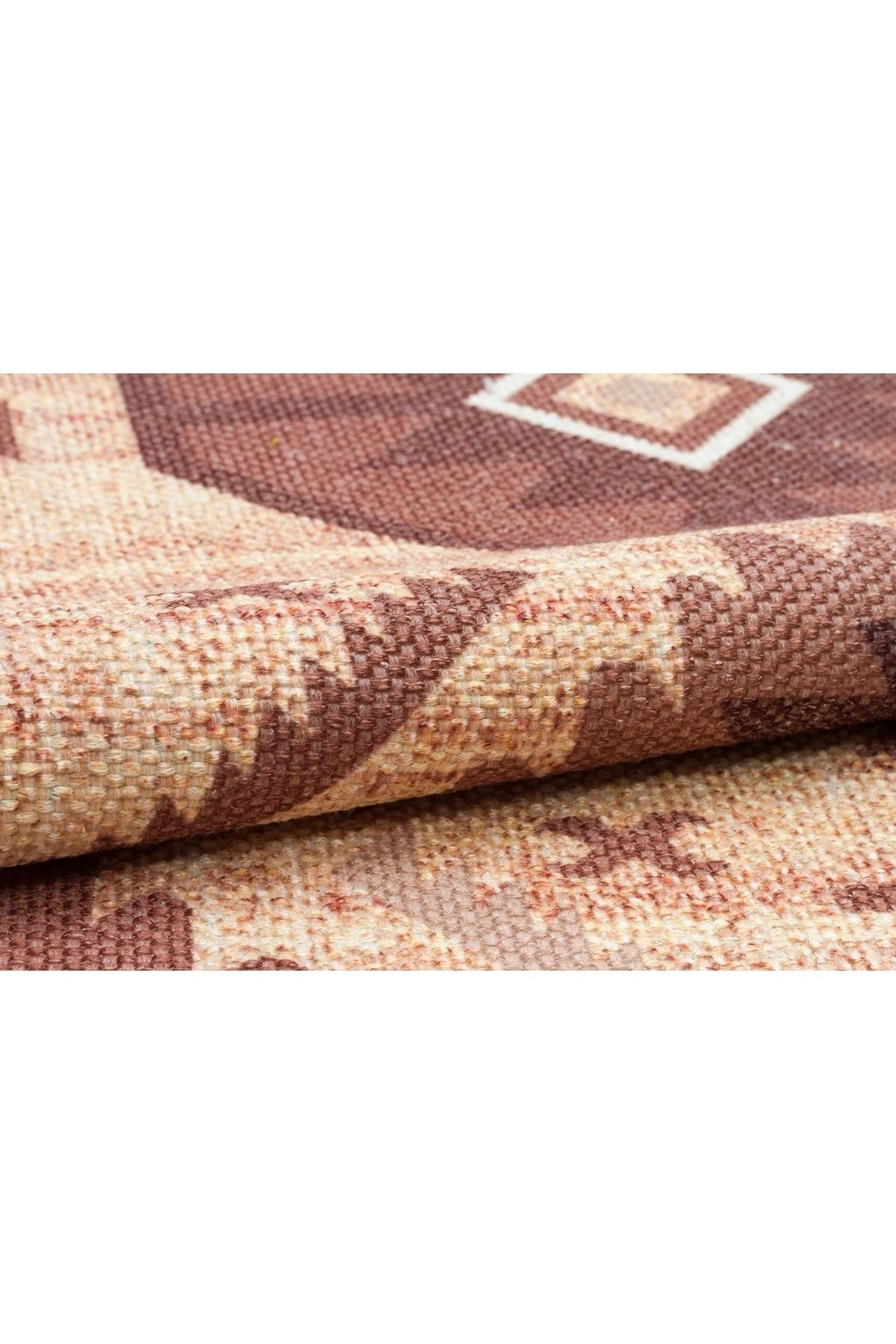 Moroccan 519 Etnik Desenli Boho Stil Jüt Görünüm Saçaklı Kilim