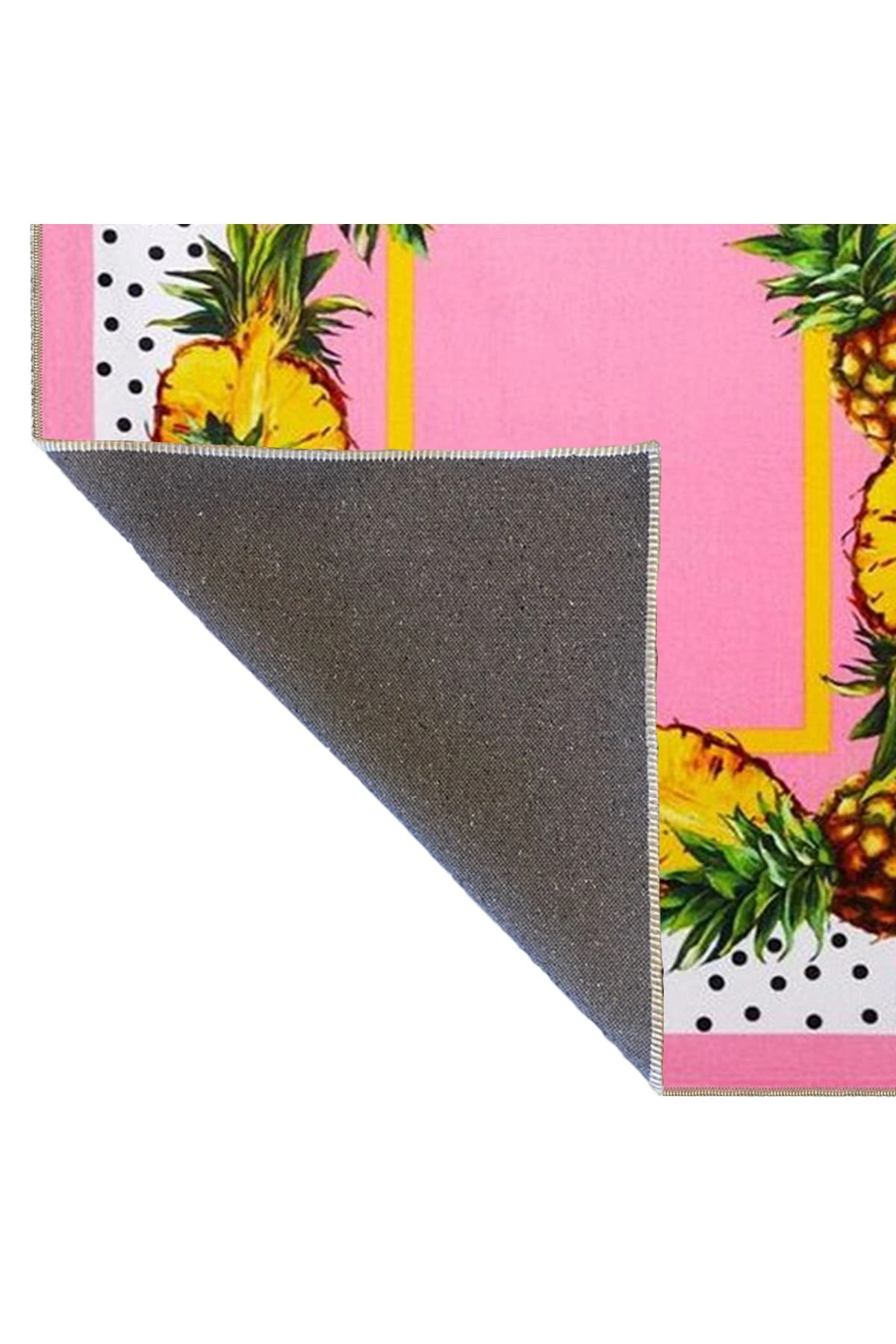 Pembe Renk Temalı Ananas Meyve Desenli Kreatif Halı 3753