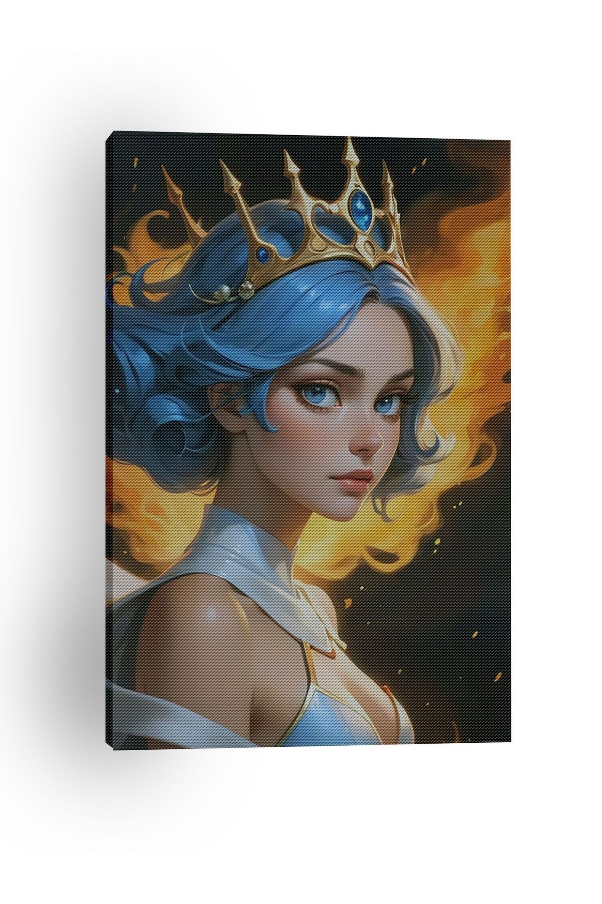Kanvas Tablo Taçlı Kız Temalı Desenli Modern Tablo