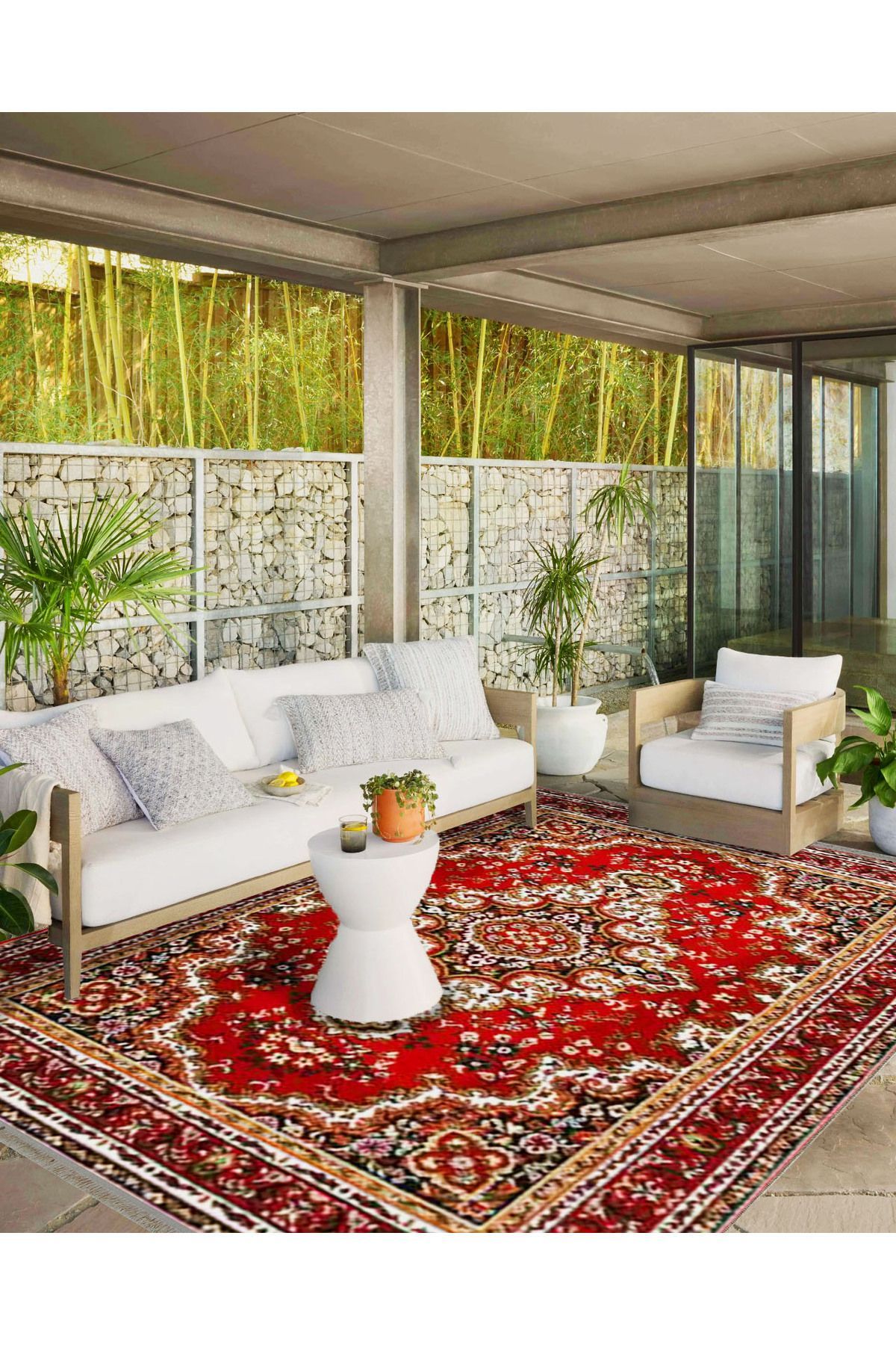 İnci Koleksiyonu Bordo Tema Geleneksel Motif Desenli Dokuma Taban Vintage Dekoratif Halı inci36