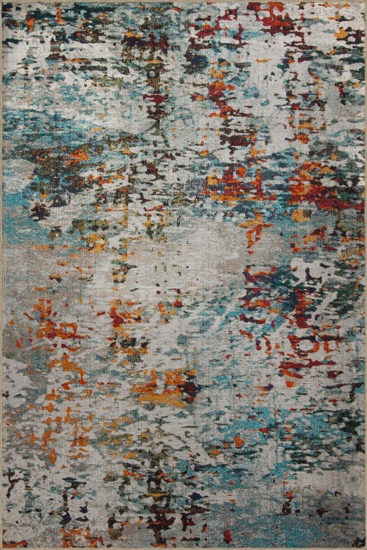 Çok Renkli Soyut Desenli Kreatif Modern Dekoratif Halı 2967