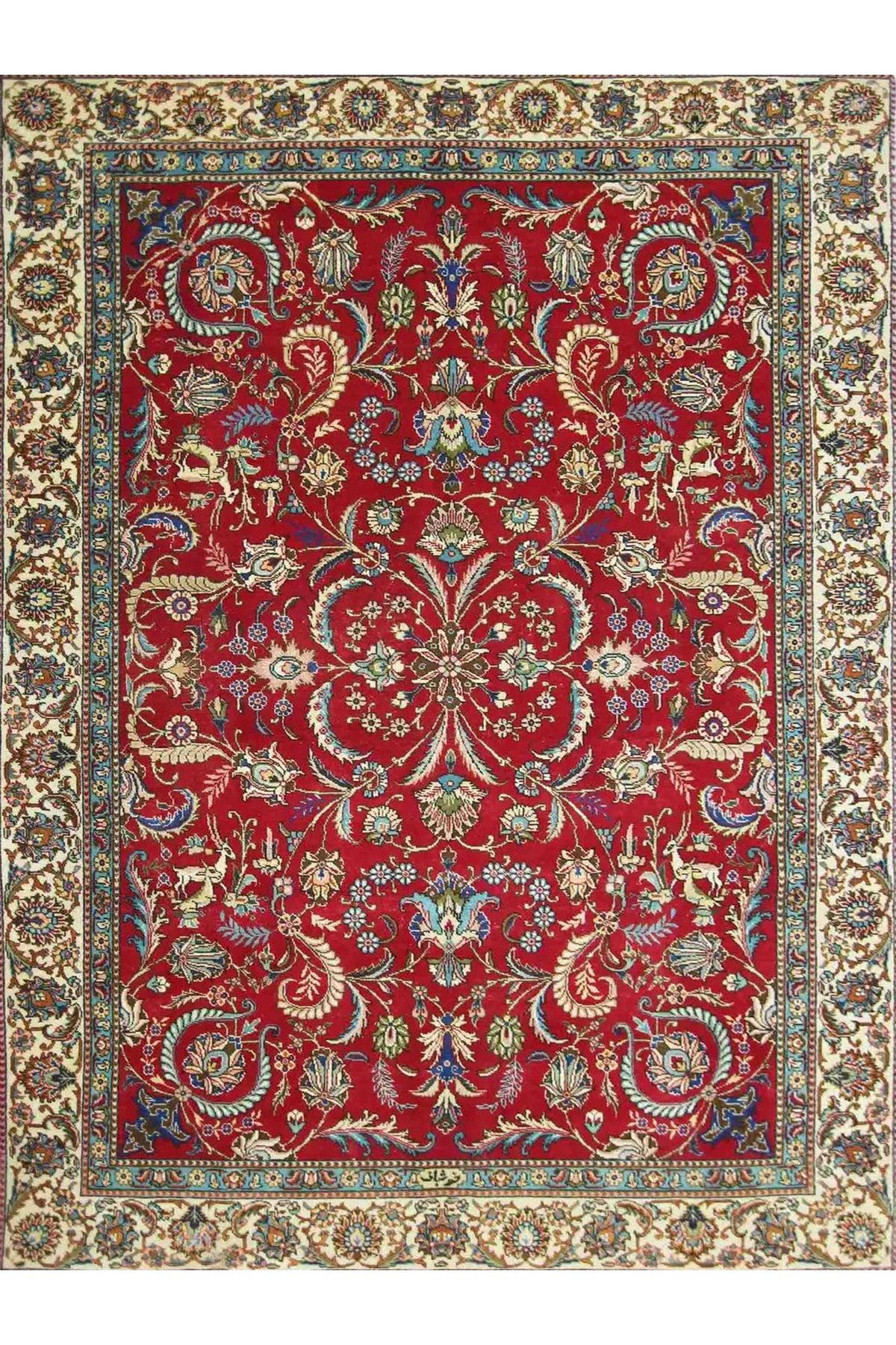 Mete Koleksiyonu Kırmızı Tema Floral ve Geleneksel Desenli Vintage Dekoratif Halı 02