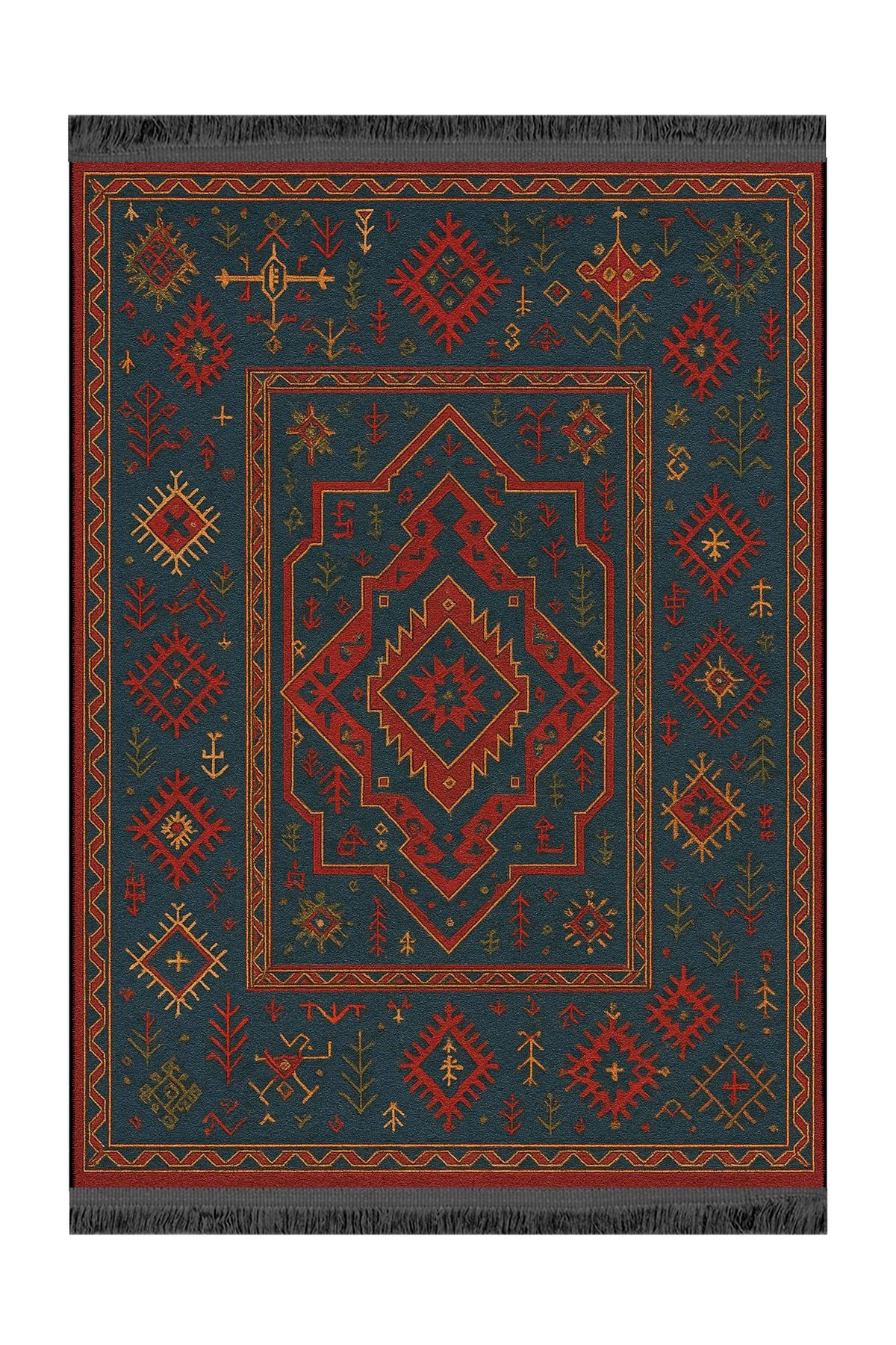 MOSSO Antik Desenli Dokuma Taban Modern Dekoratif Halı mosso101