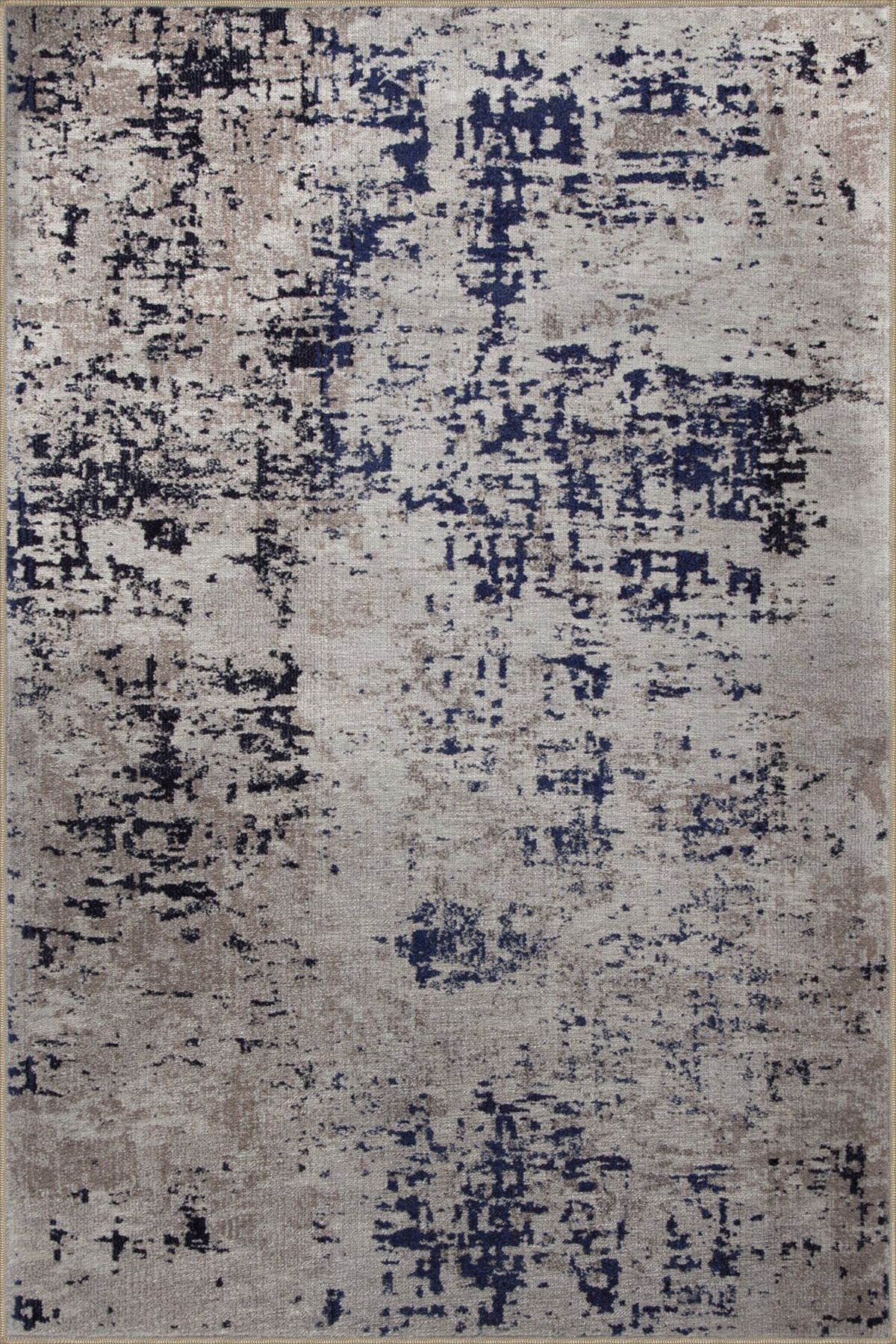Bej Temalı Karma Soyut Desenli Kreatif Modern Dekoratif Halı 2954