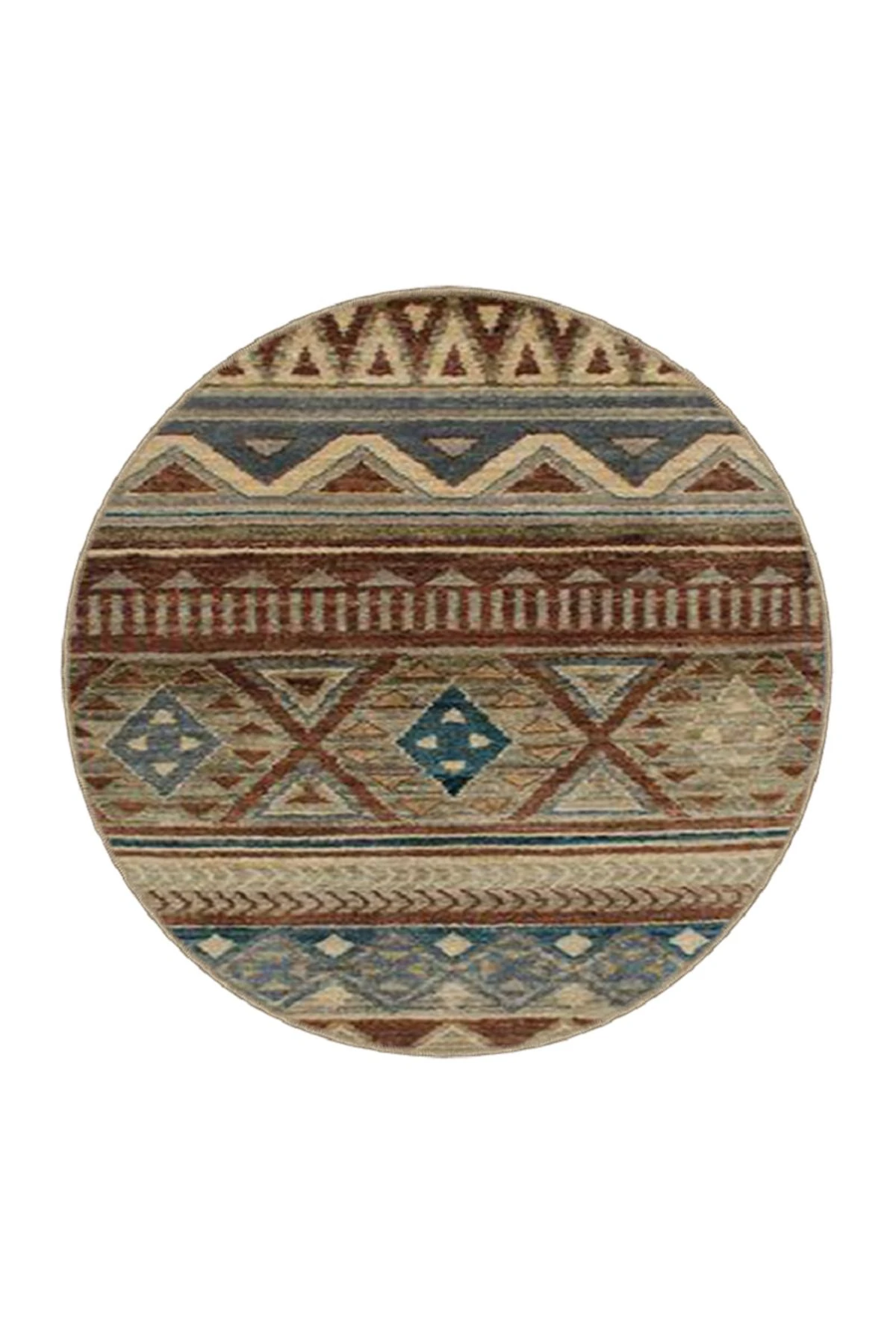 Kahverengi Renkli Geometrik Desenli Dokuma Taban Halı 4120