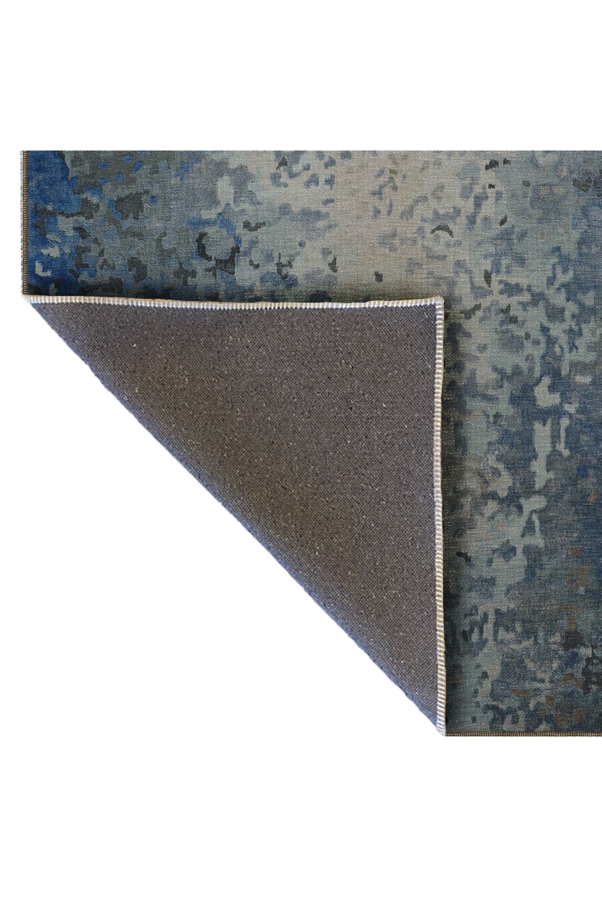 Gri Mavi Tonları Soyut Desenli Kreatif Modern Dekoratif Halı 5233