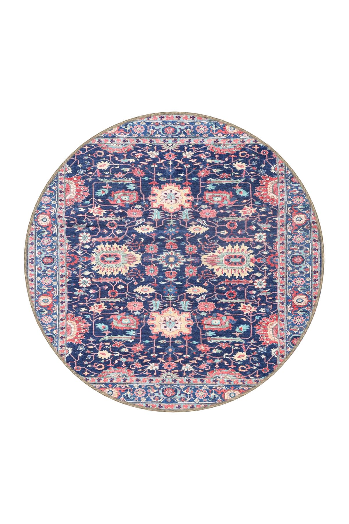 Mor Bordürlü Botanik Temalı Desenli Dokuma Taban Halı ve Yıkanabilir Halı aloha2