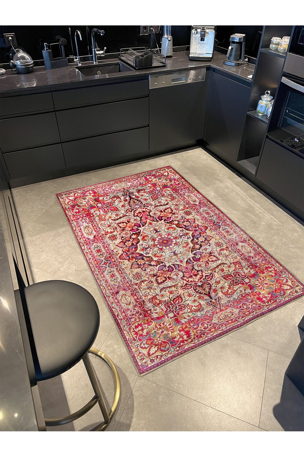 Kırmızı Geleneksel Desenli Dokuma Taban Halı 4059