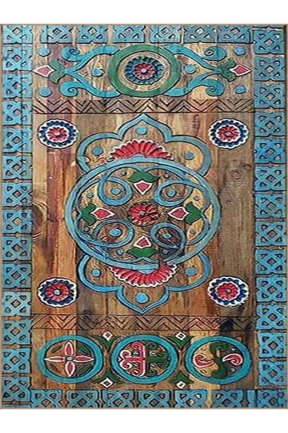 Seda Koleksiyonu Çok Renkli Antik Desenli Dokuma Taban Modern Dekoratif Halı seda07