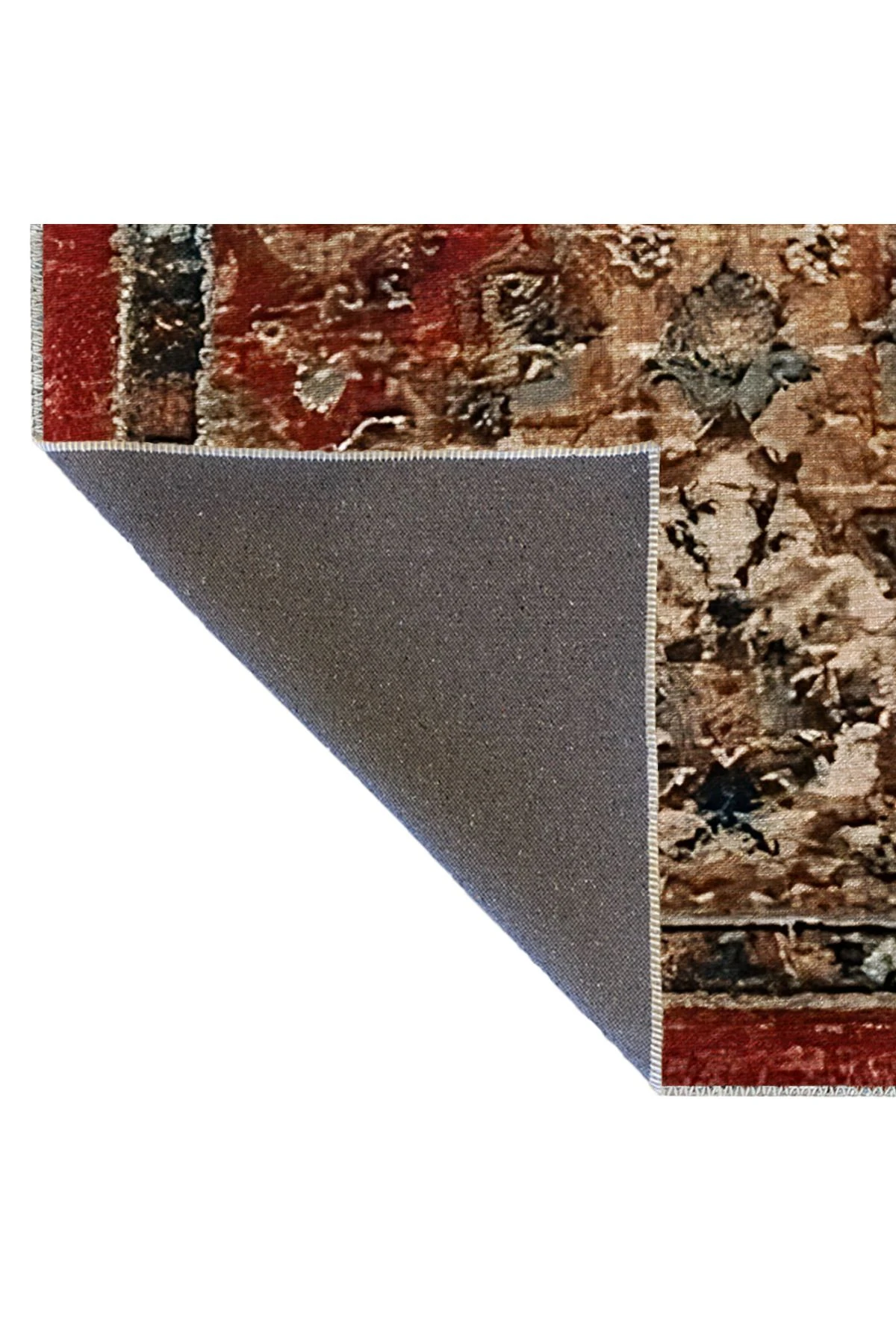 Bordo Bej Temalı Geleneksel Motif Desenli Vintage Dekoratif Halı 3303