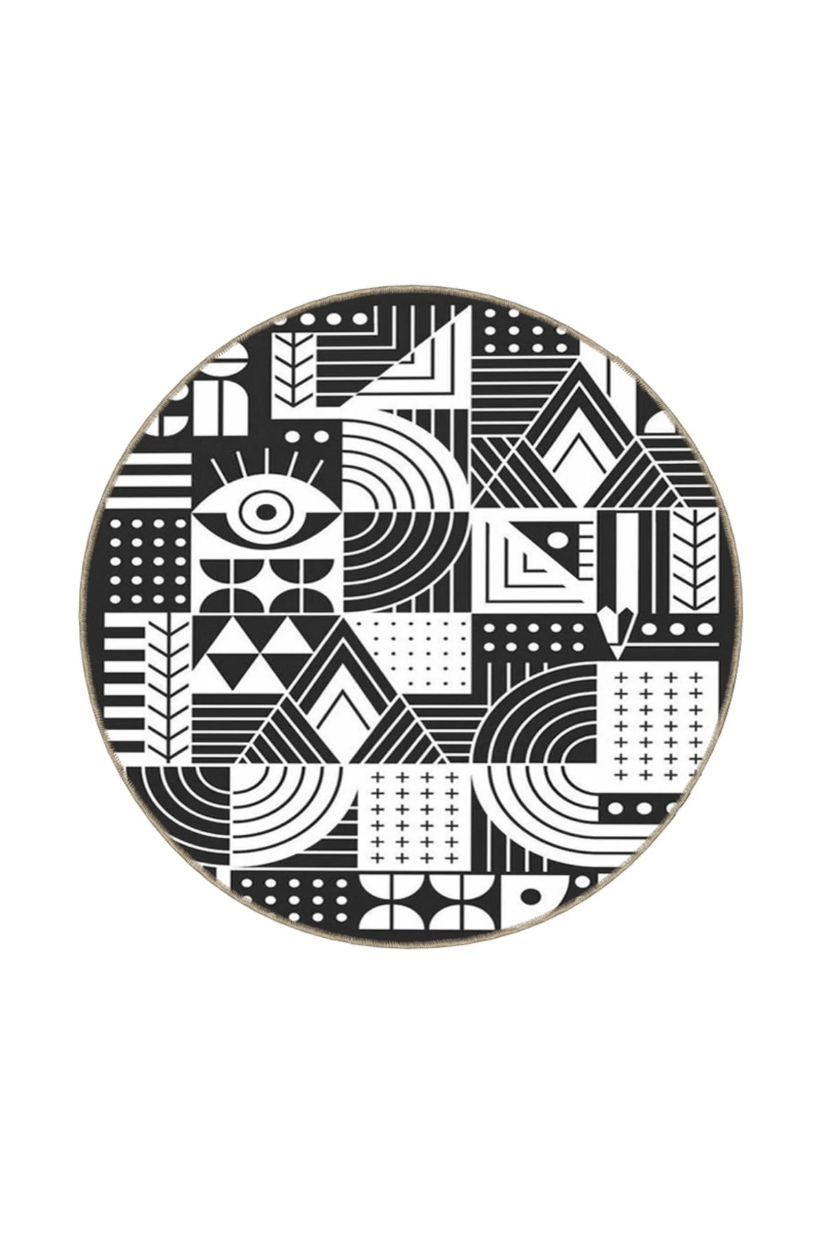 Kara Beyaz Dokuma Taban Halı ve Yıkanabilir Halı miravip10296