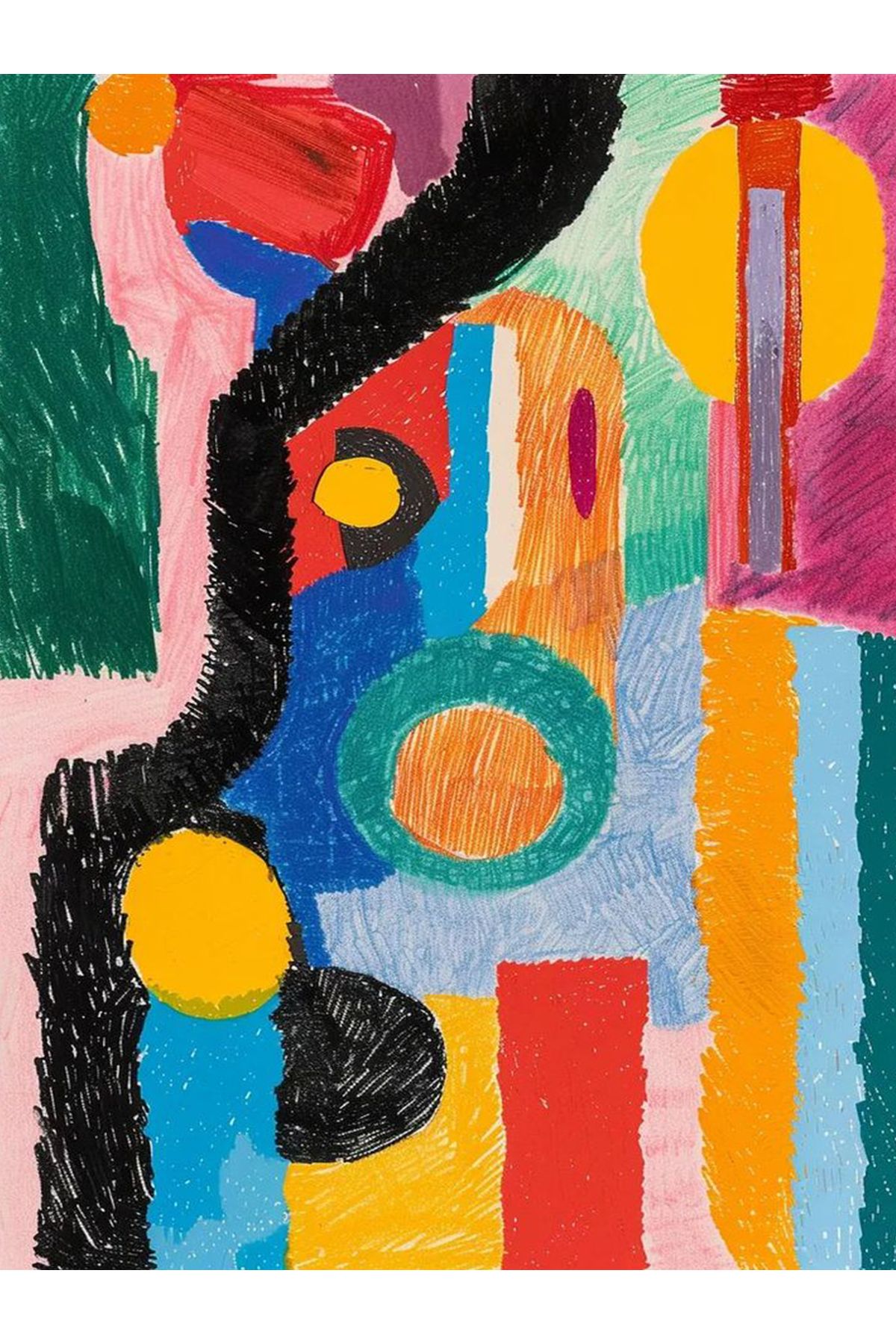 Özge Koleksiyonu Çok Renkli Boyama Görünümlü Dokuma Taban Modern Dekoratif Halı özge43