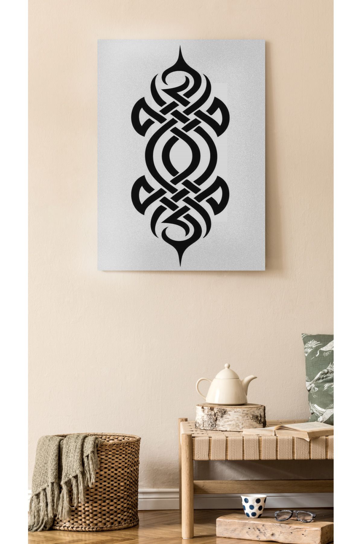 Kanvas Tablo Siyah Geoemtrik Desenli Temalı Tablo