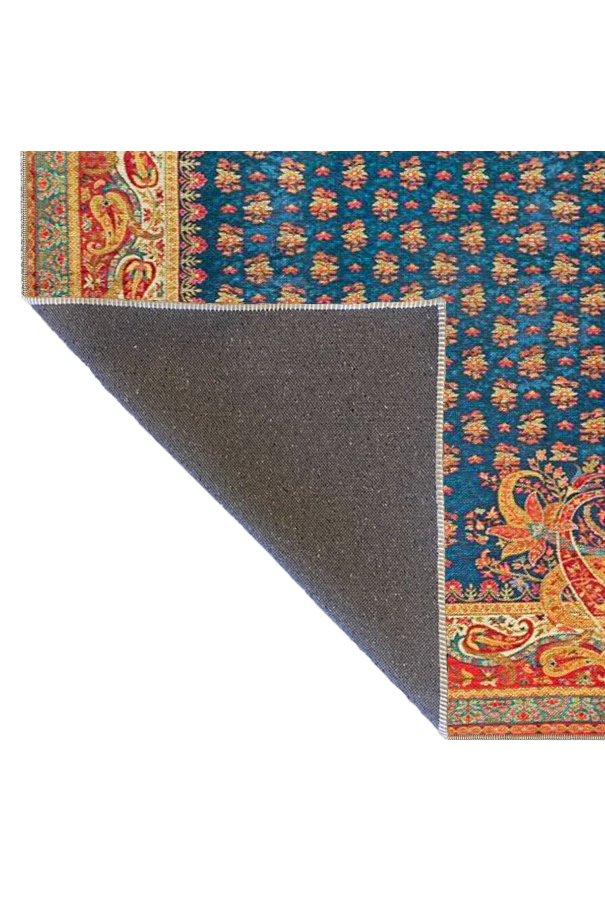 Mavi ve Kırmızı Geleneksel Dokratif Halı 4234