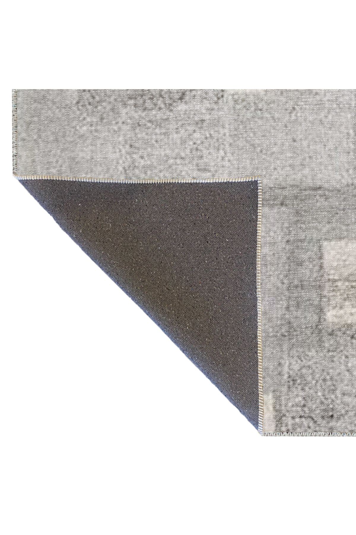Gri Bej Temalı Soyut Abstract Desenli Kreatif Modern Dekoratif Halı 3171
