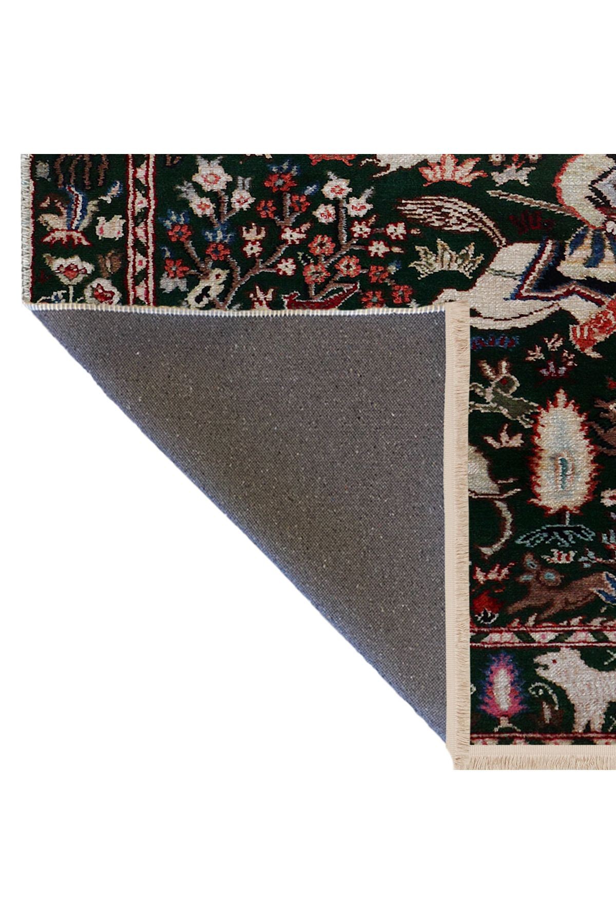 Çok Renkli Doğa Temalı Motifli Geyik ve At Desenli Kreatif Vintage Dekoratif Halı 2884
