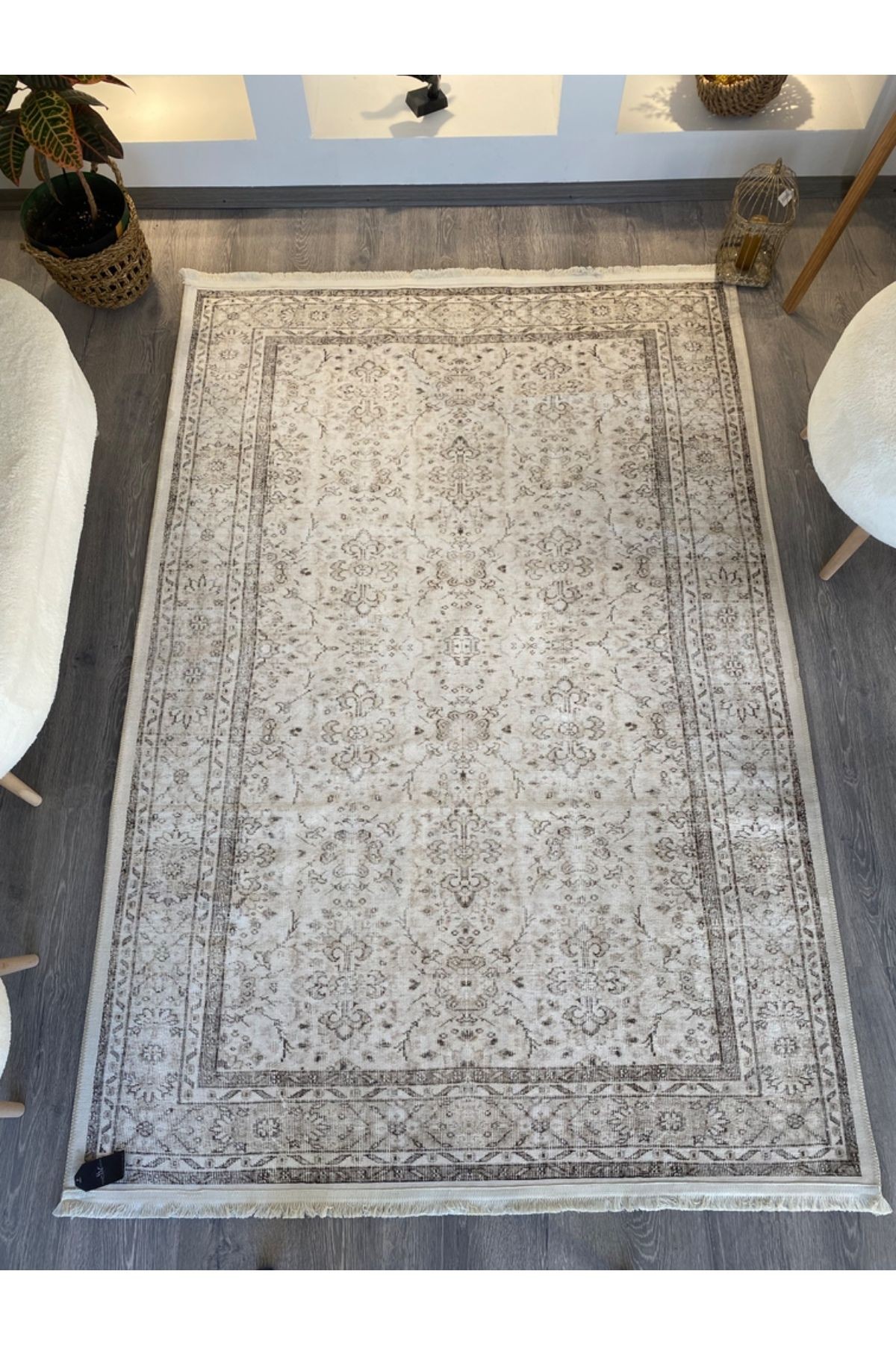 Mira Ar White 2107 Vintage Doku Bej Halı