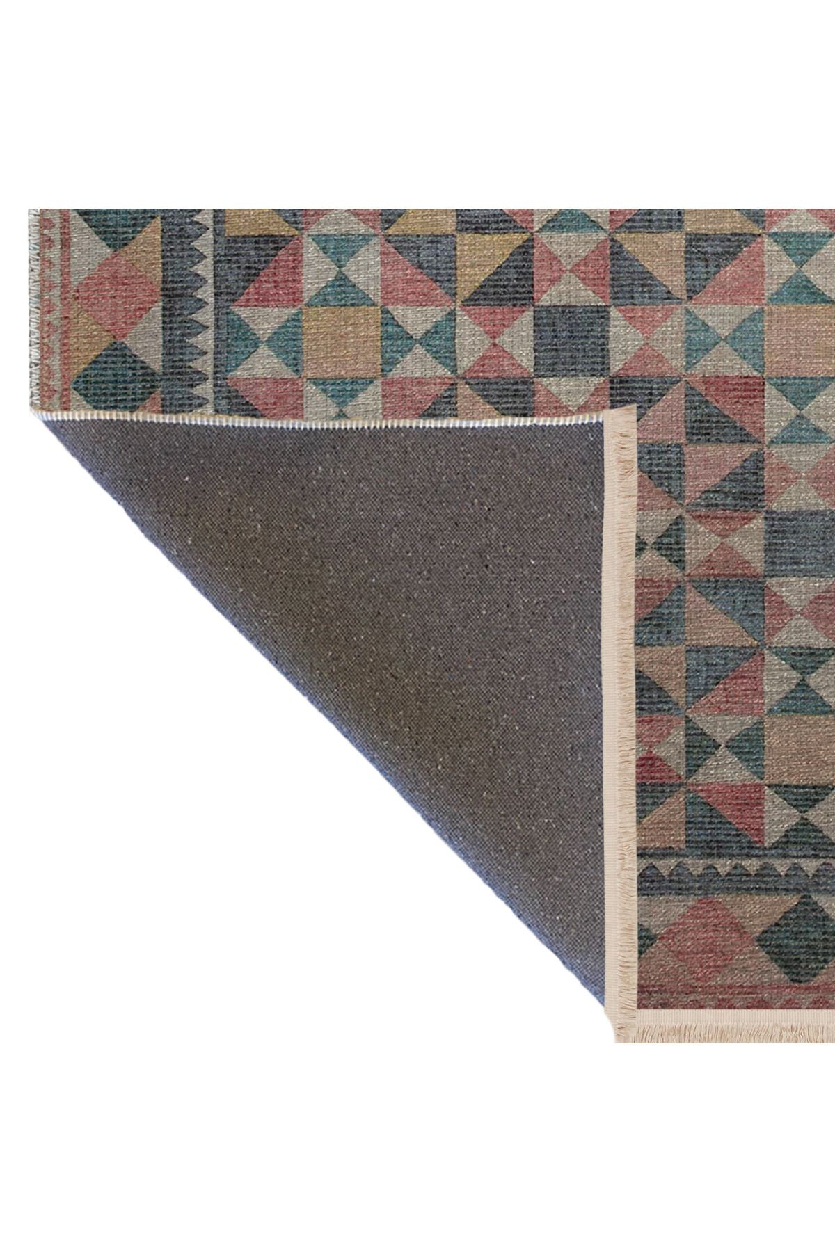 Çok Renkli Karma Geometrik Desenli Kreatif Vintage Dekoratif Halı 2903